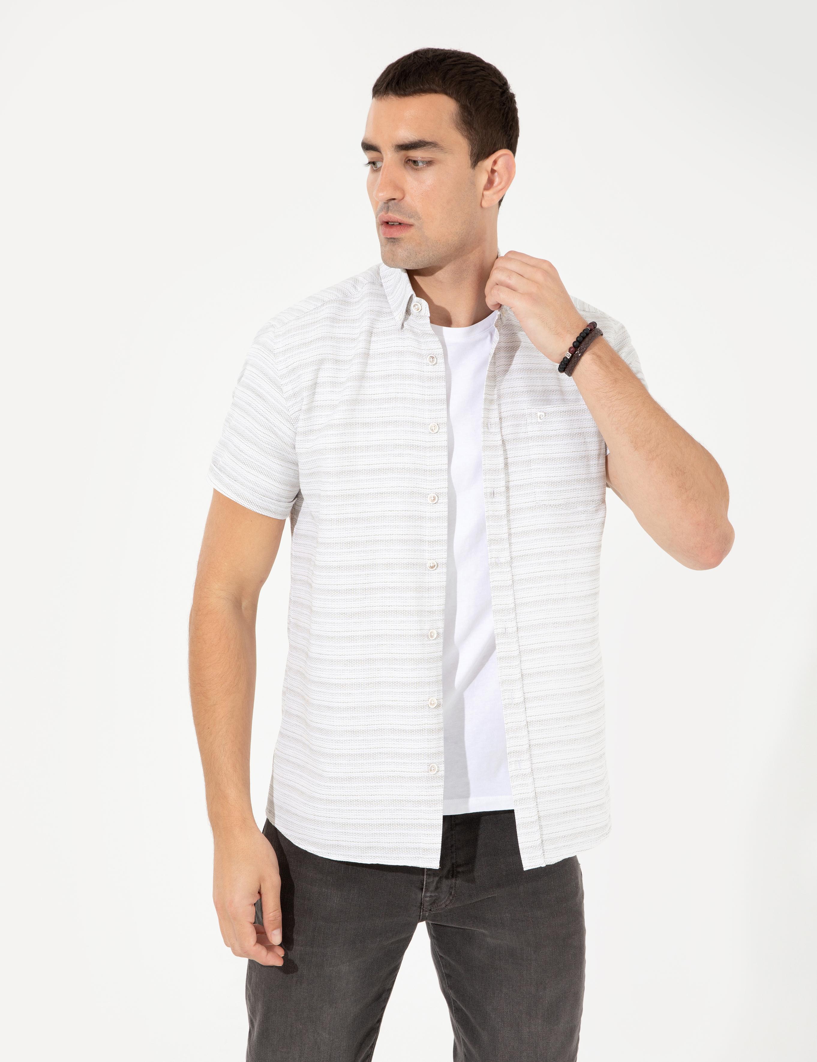 Haki Regular Fit Kısa Kollu Gömlek