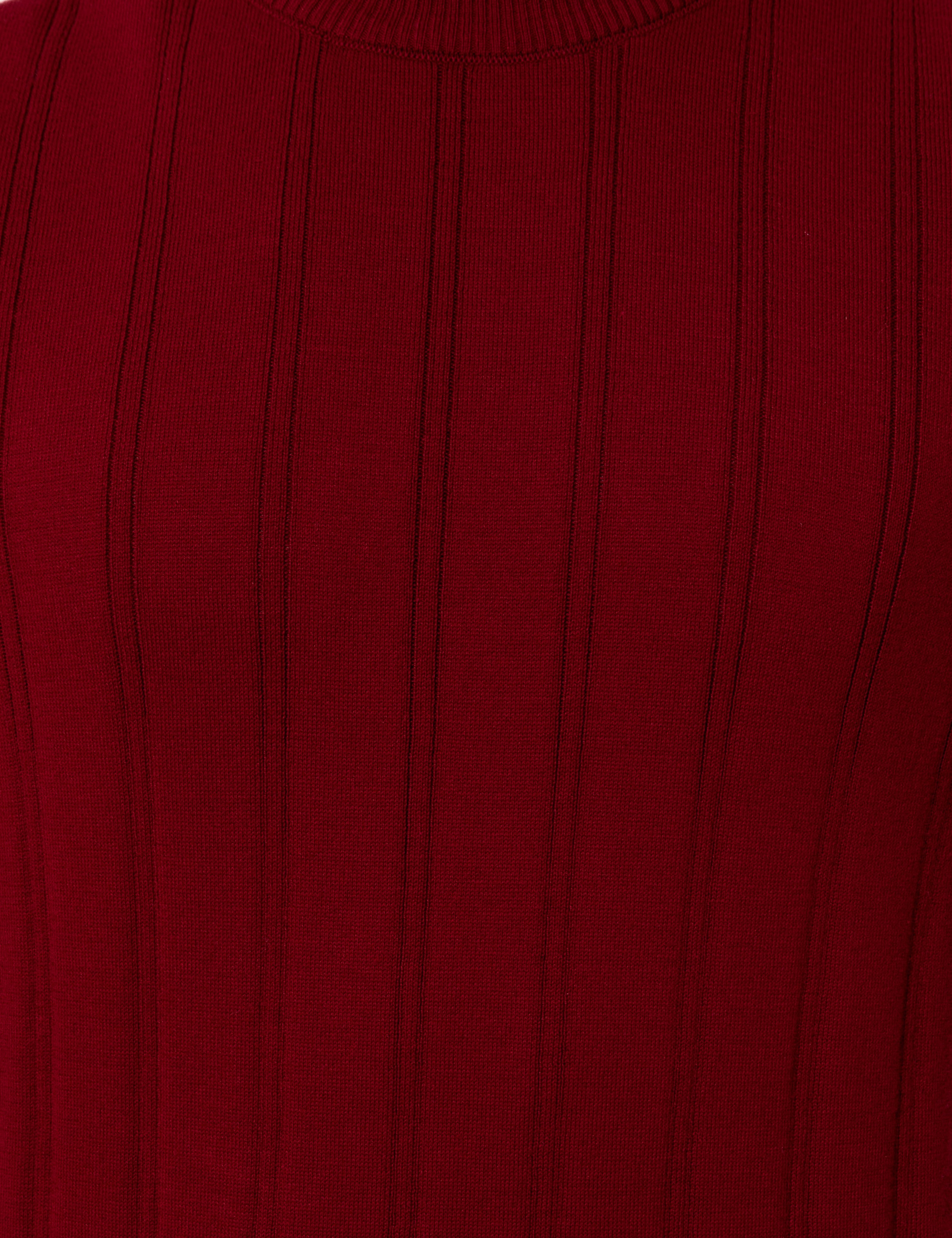 Bordo Slim Fit Yarım Balıkçı Yaka Triko Kazak - Image 7
