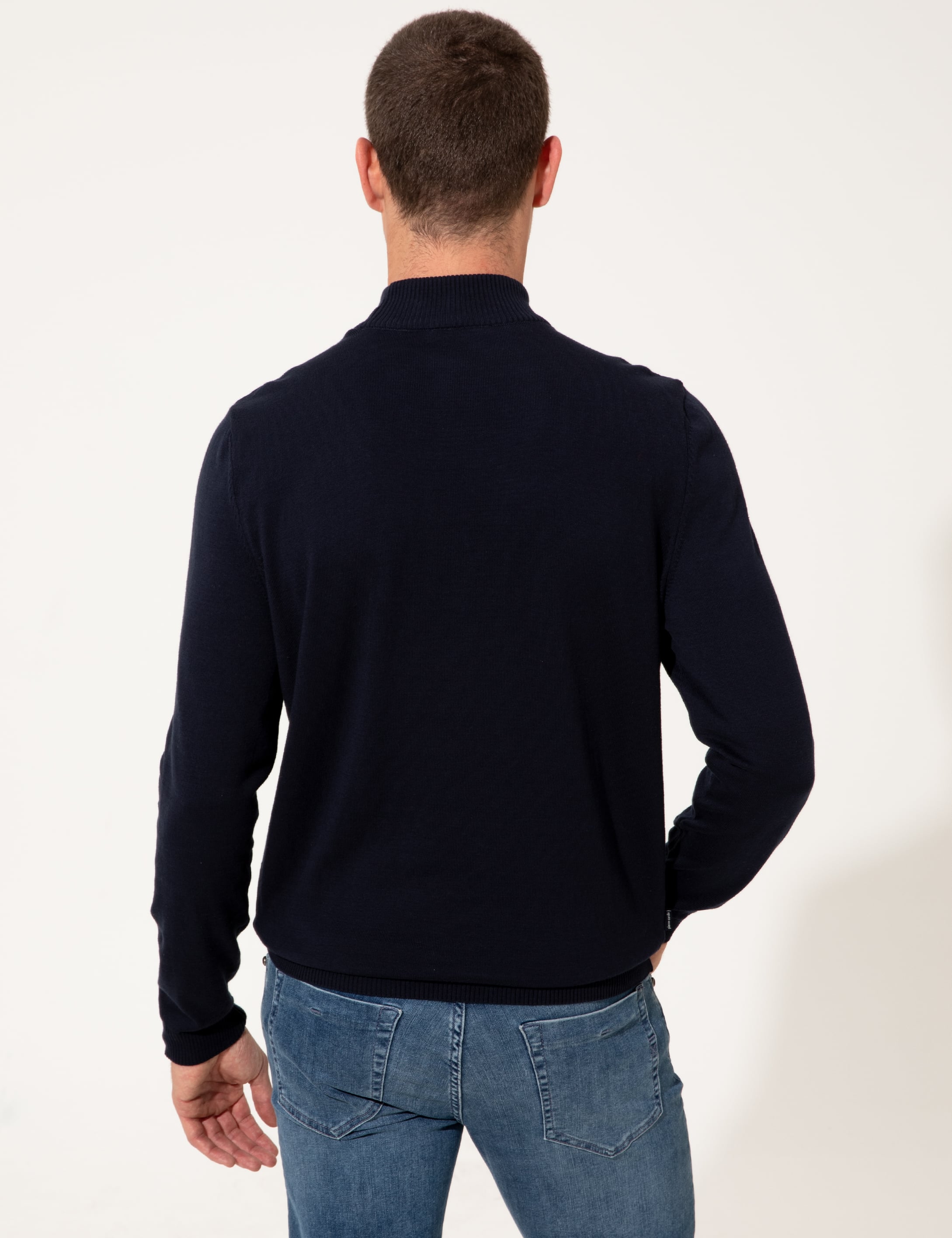 Lacivert Slim Fit Yarım Balıkçı Triko Kazak - Image 6