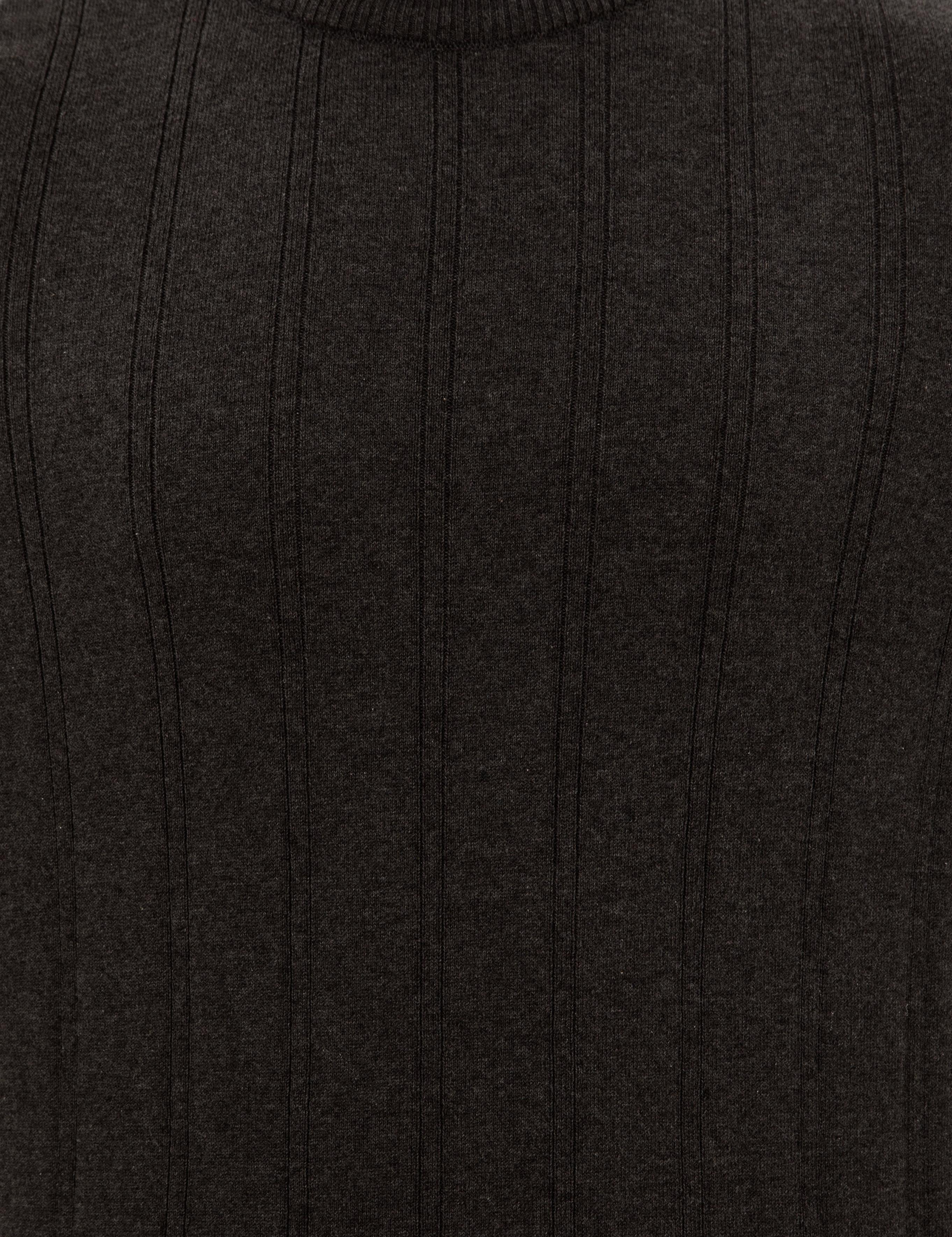 Antrasit Melanj Slim Fit Yarım Balıkçı Yaka Triko Kazak