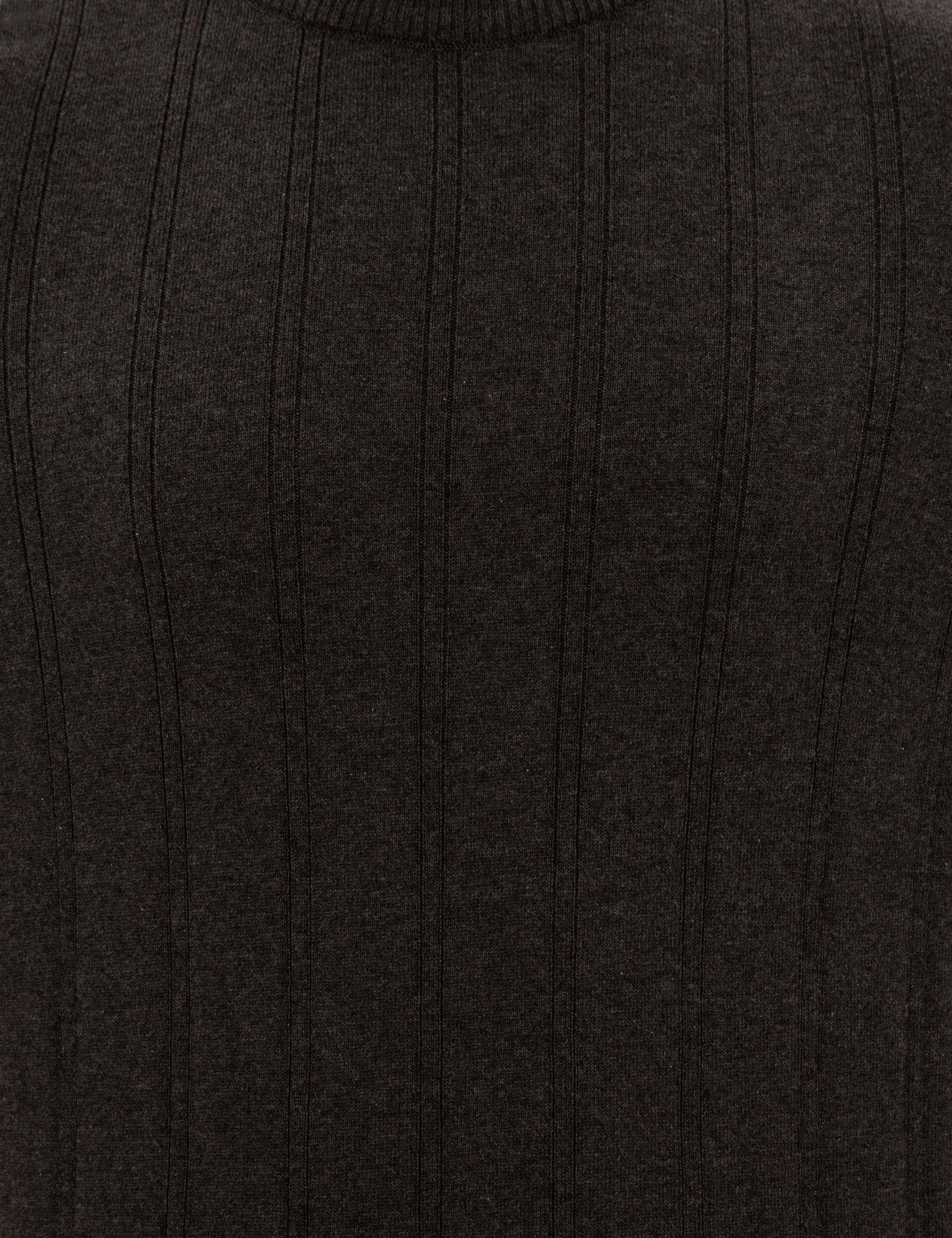 Antrasit Melanj Slim Fit Yarım Balıkçı Yaka Triko Kazak - Image 6