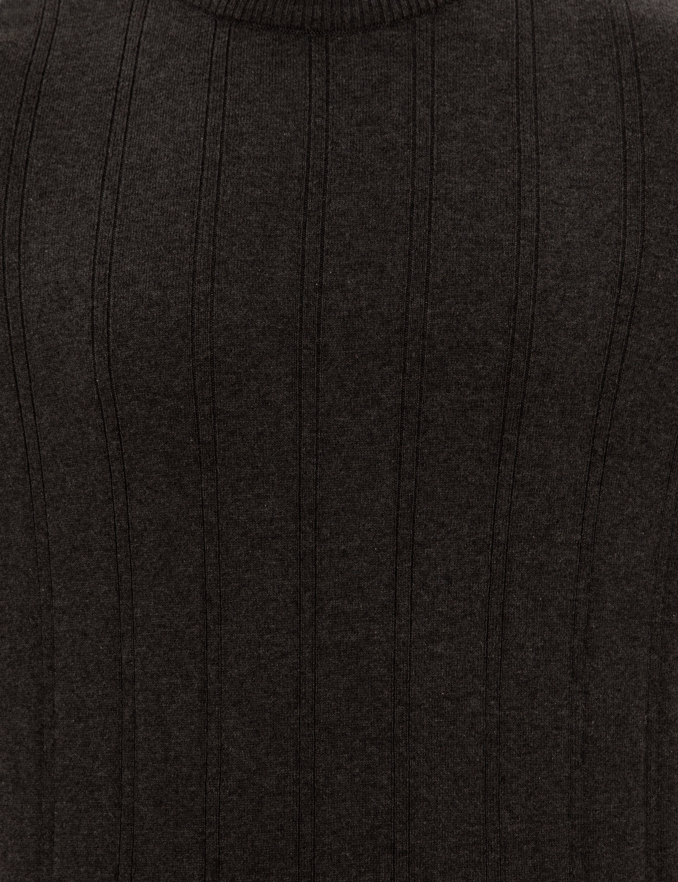 Antrasit Melanj Slim Fit Yarım Balıkçı Yaka Triko Kazak