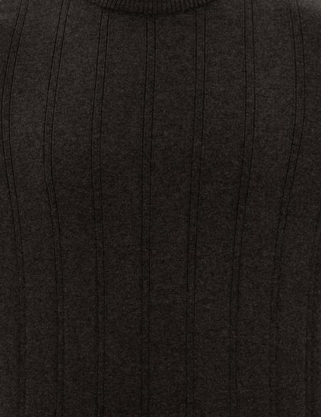 Antrasit Melanj Slim Fit Yarım Balıkçı Yaka Triko Kazak - 50257071073