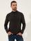 Antrasit Melanj Slim Fit Yarım Balıkçı Yaka Triko Kazak