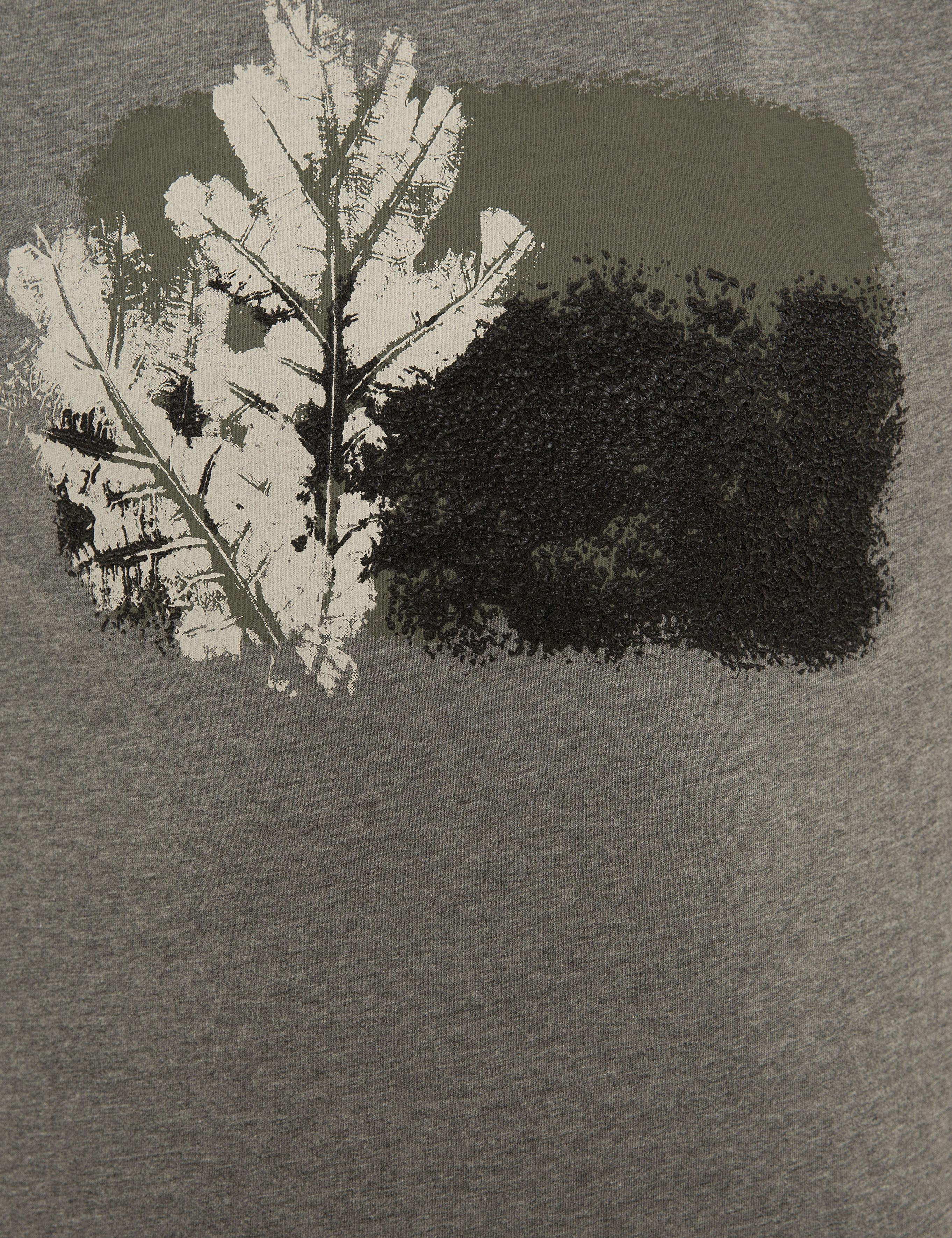 Koyu Gri Melanj Slim Fit Bisiklet Yaka T-Shirt