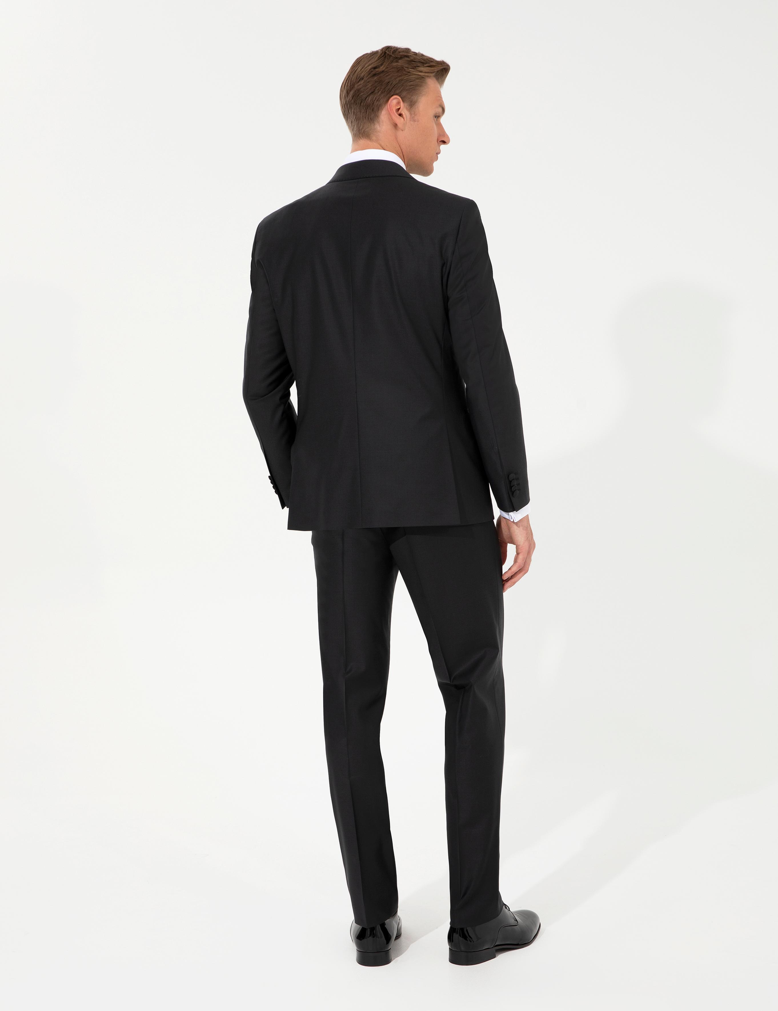 Siyah Slim Fit Smokin Damatlık