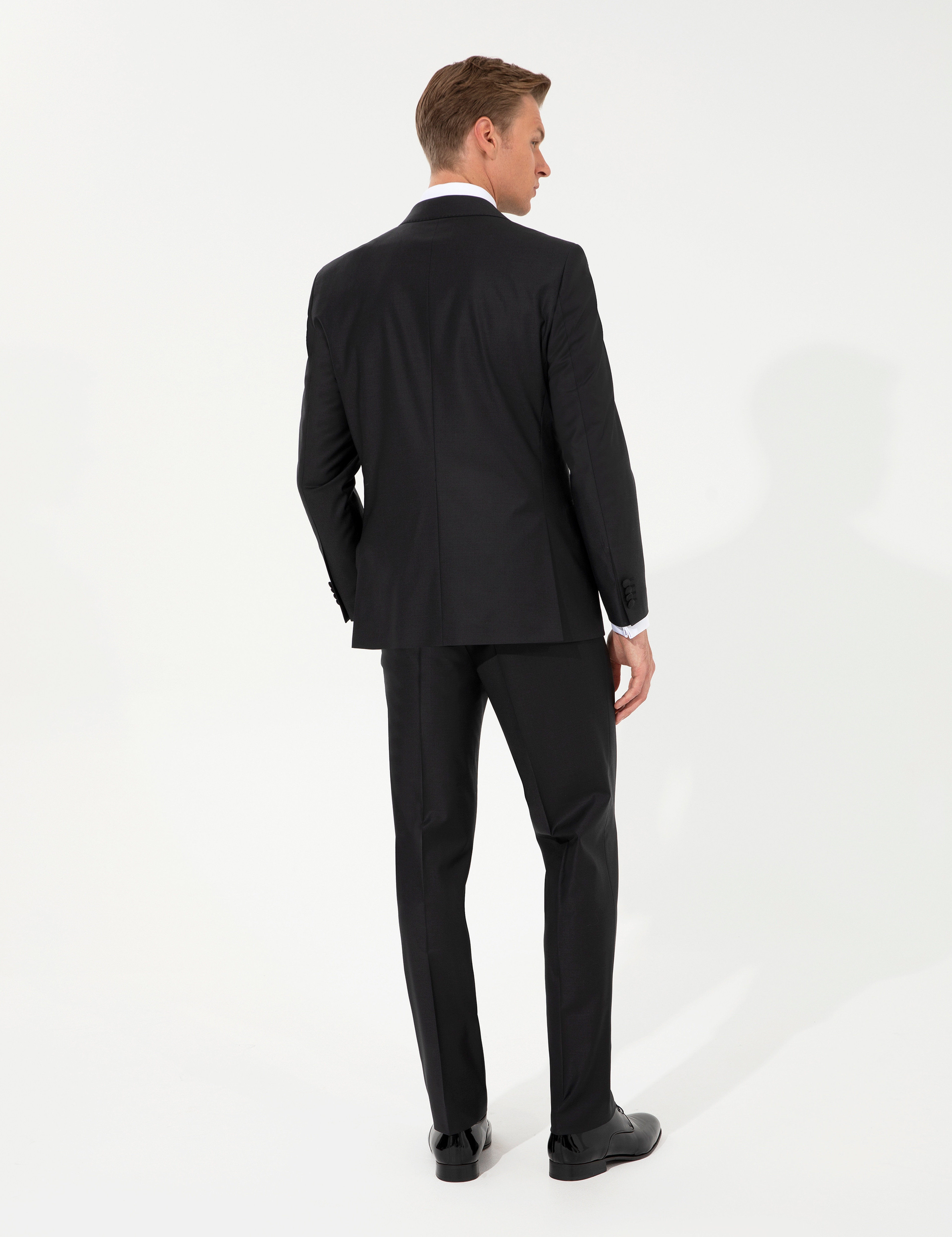 Siyah Slim Fit Smokin Damatlık - Image 5