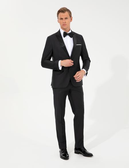 Siyah Slim Fit Smokin Damatlık - 50222948014