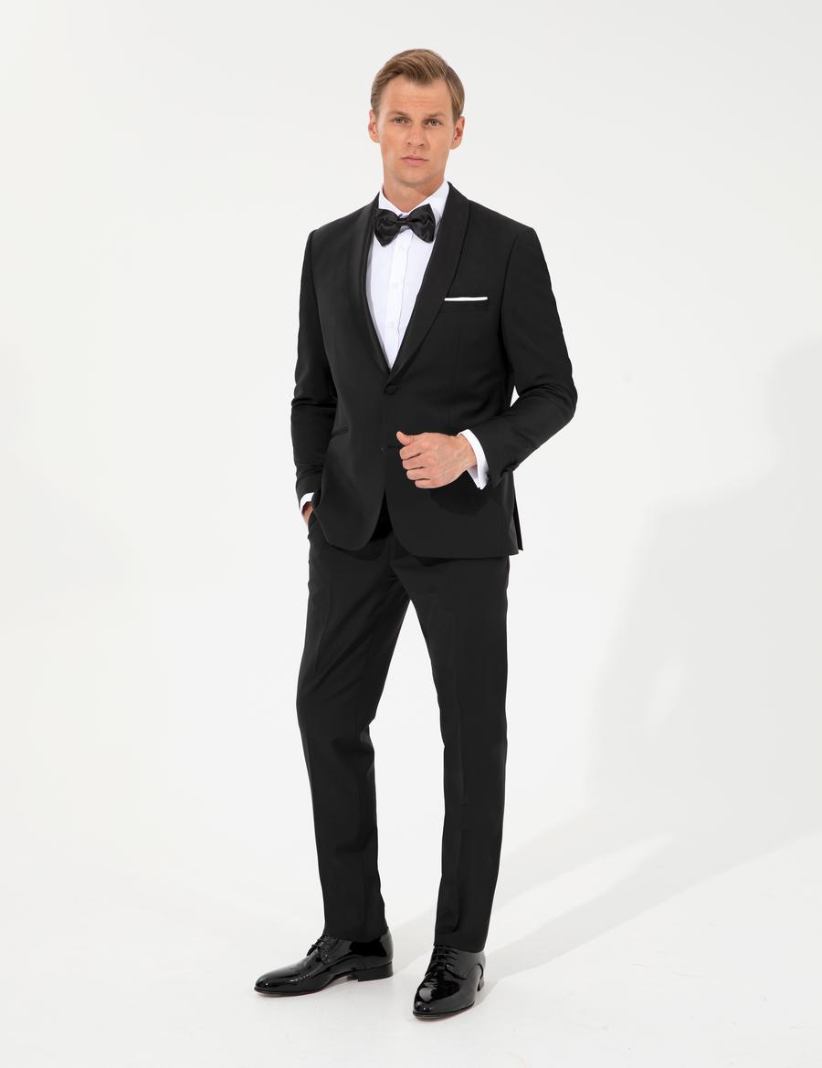 Siyah Slim Fit Smokin