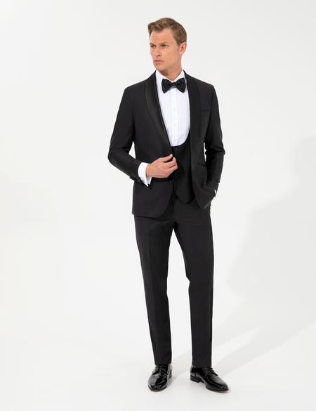 Siyah Slim Fit Smokin - 50222956006