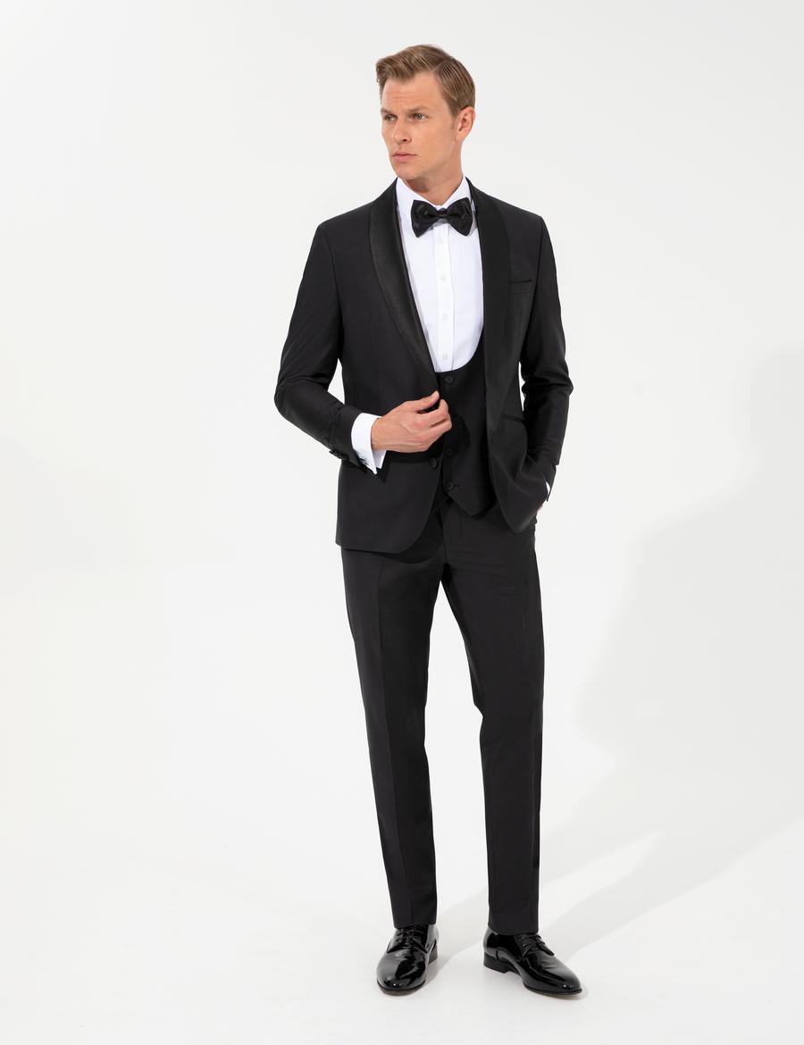 Siyah Slim Fit Takım Elbise