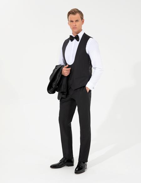 Siyah Slim Fit Smokin - 50222956006