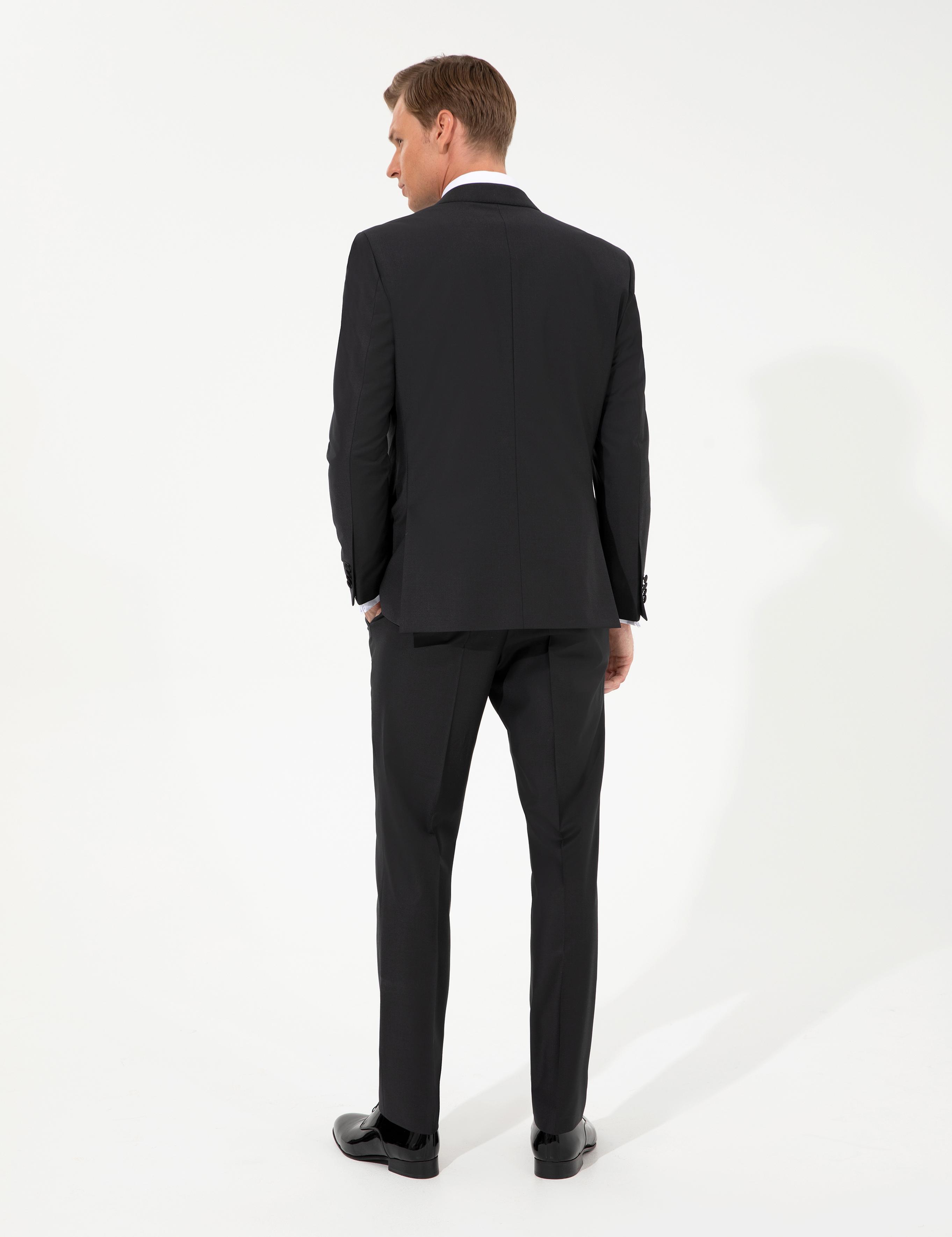 Siyah Slim Fit Smokin Damatlık