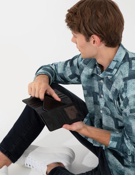 Erkek Siyah Deri Cüzdan - 50257426001