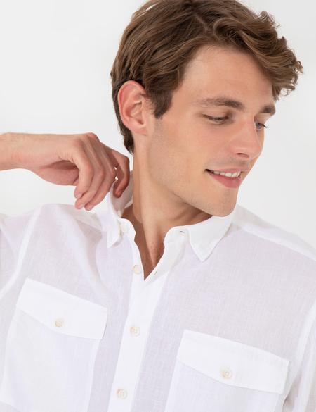 Beyaz Regular Fit Uzun Kollu Gömlek - 50249729020