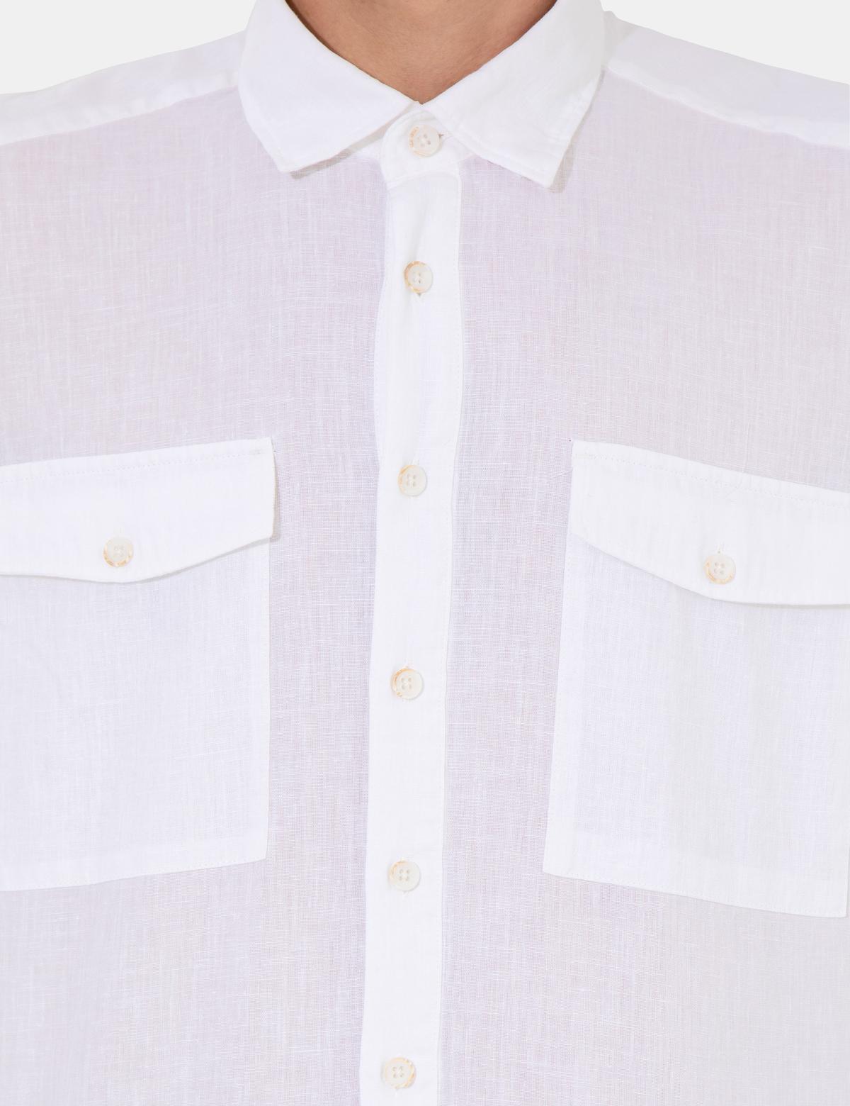 Beyaz Regular Fit Uzun Kollu Gömlek - 50249729020