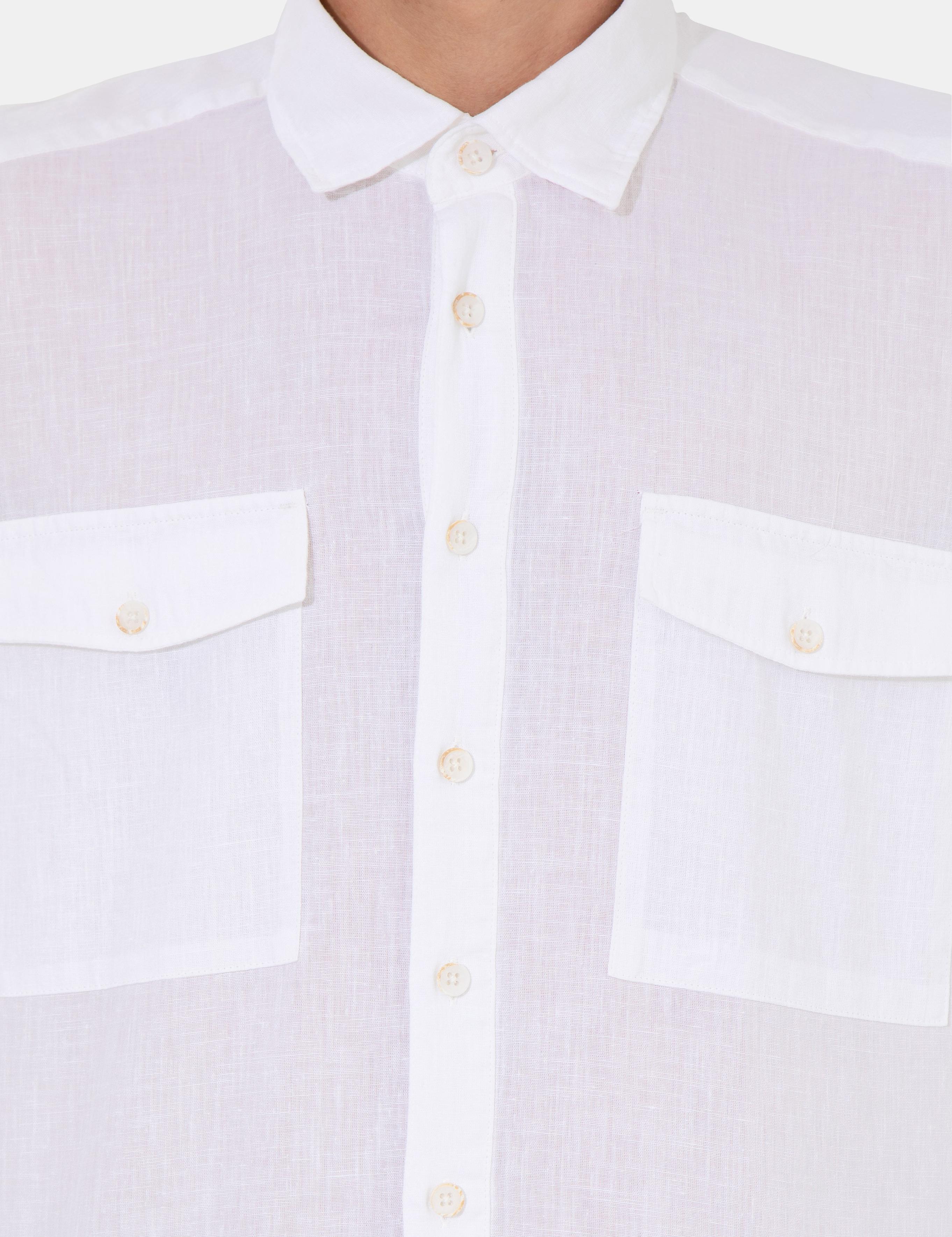 Beyaz Regular Fit Uzun Kollu Gömlek