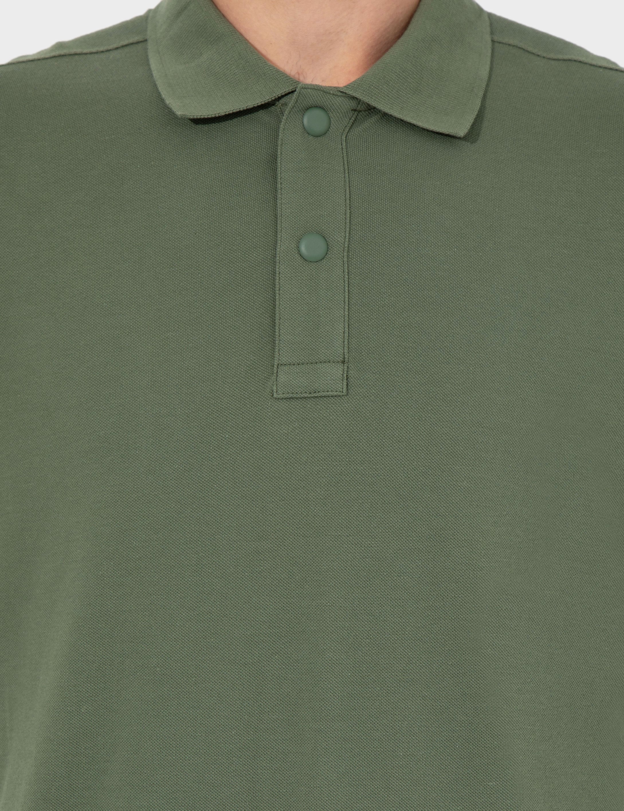 Haki Regular Fit Yandan Çizgili Polo Yaka Tişört