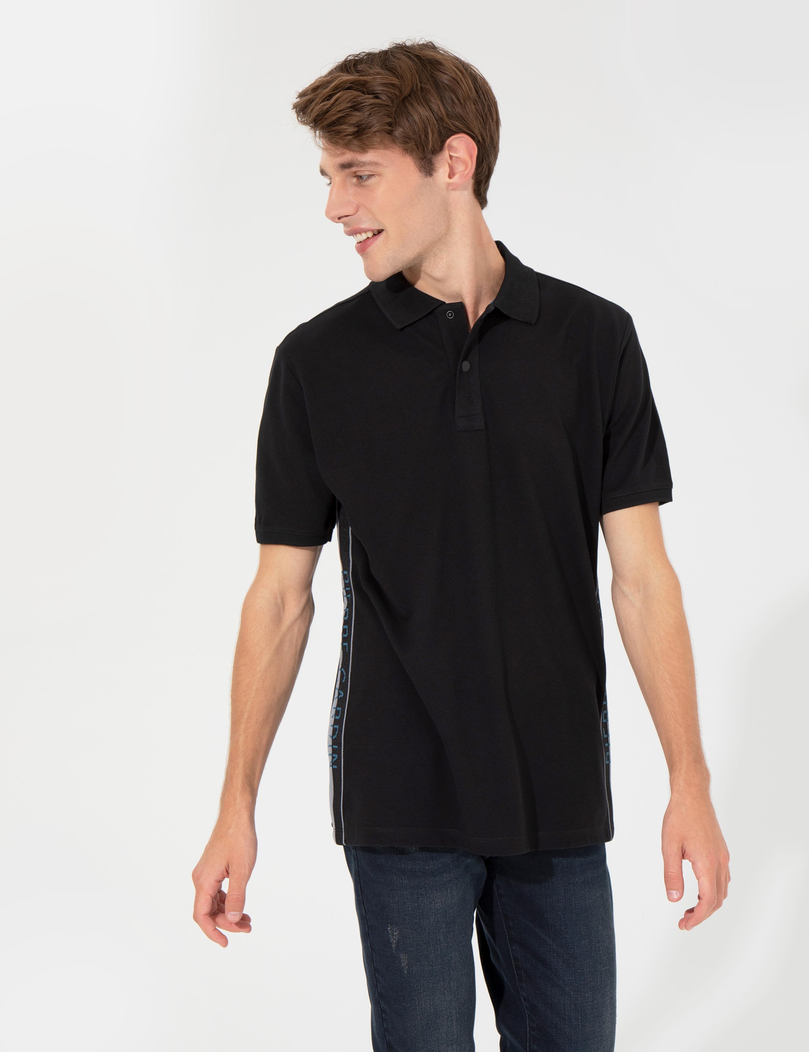Siyah Regular Fit Polo Yaka Tişört