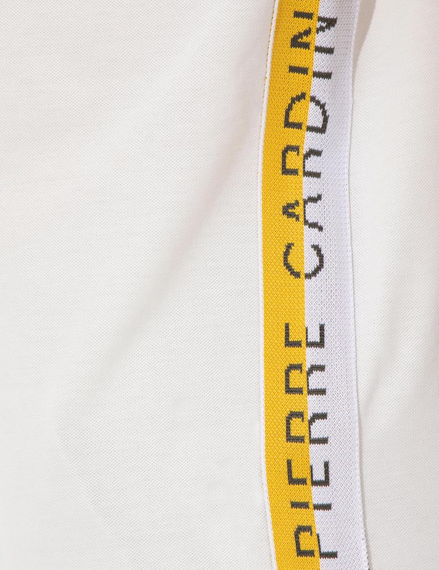 Ecru Regular Fit Yandan Çizgili Polo Yaka Tişört