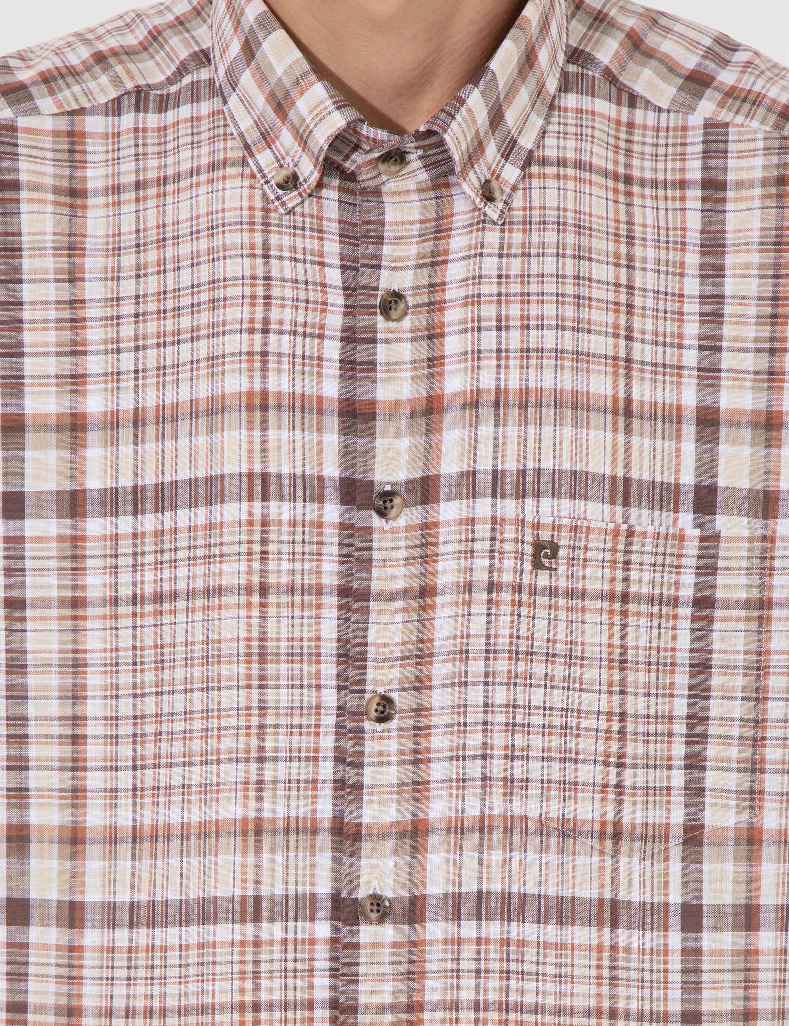 Kahverengi Regular Fit Kısa Kollu Gömlek