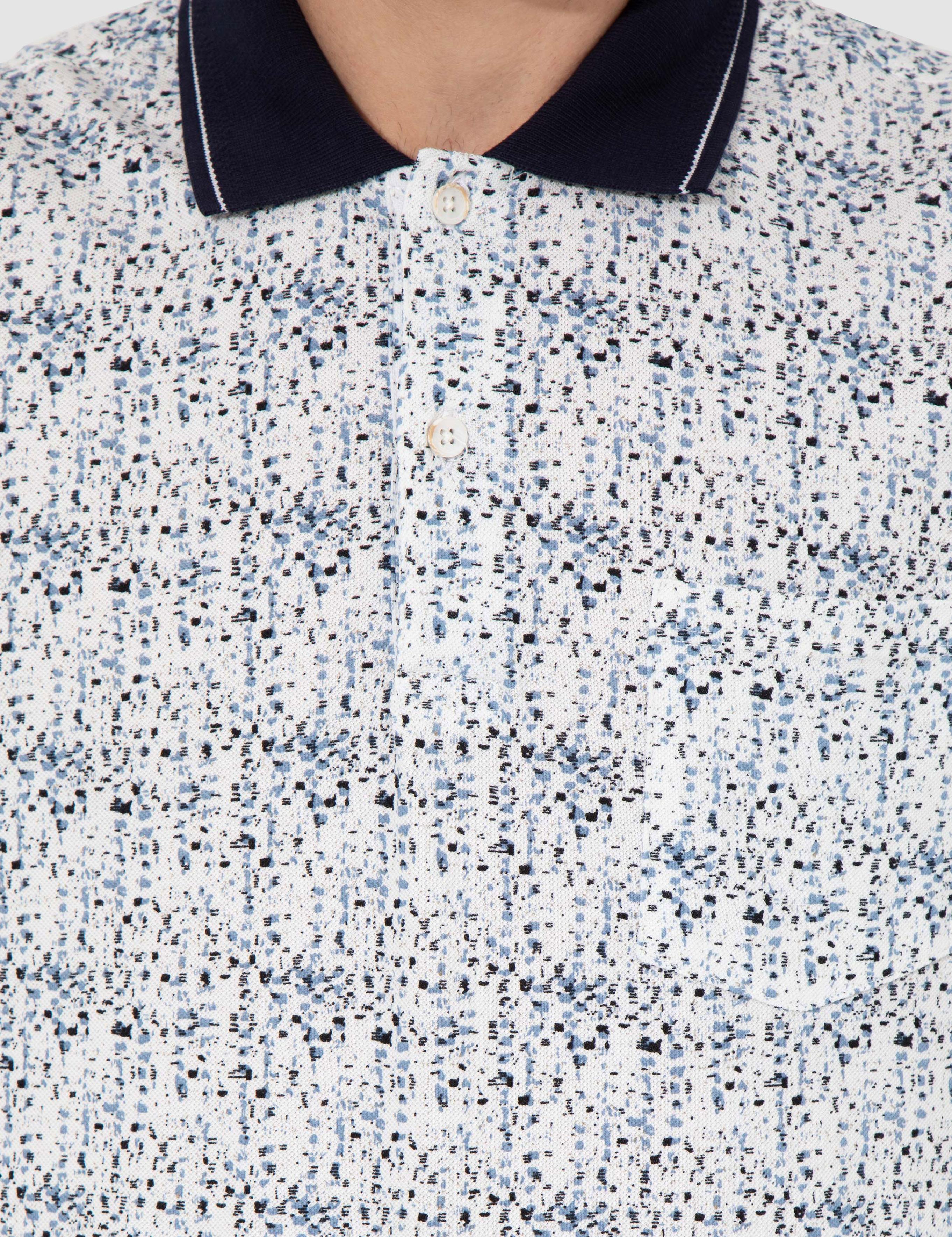 Lacivert Regular Fit Desenli Polo Yaka Tişört