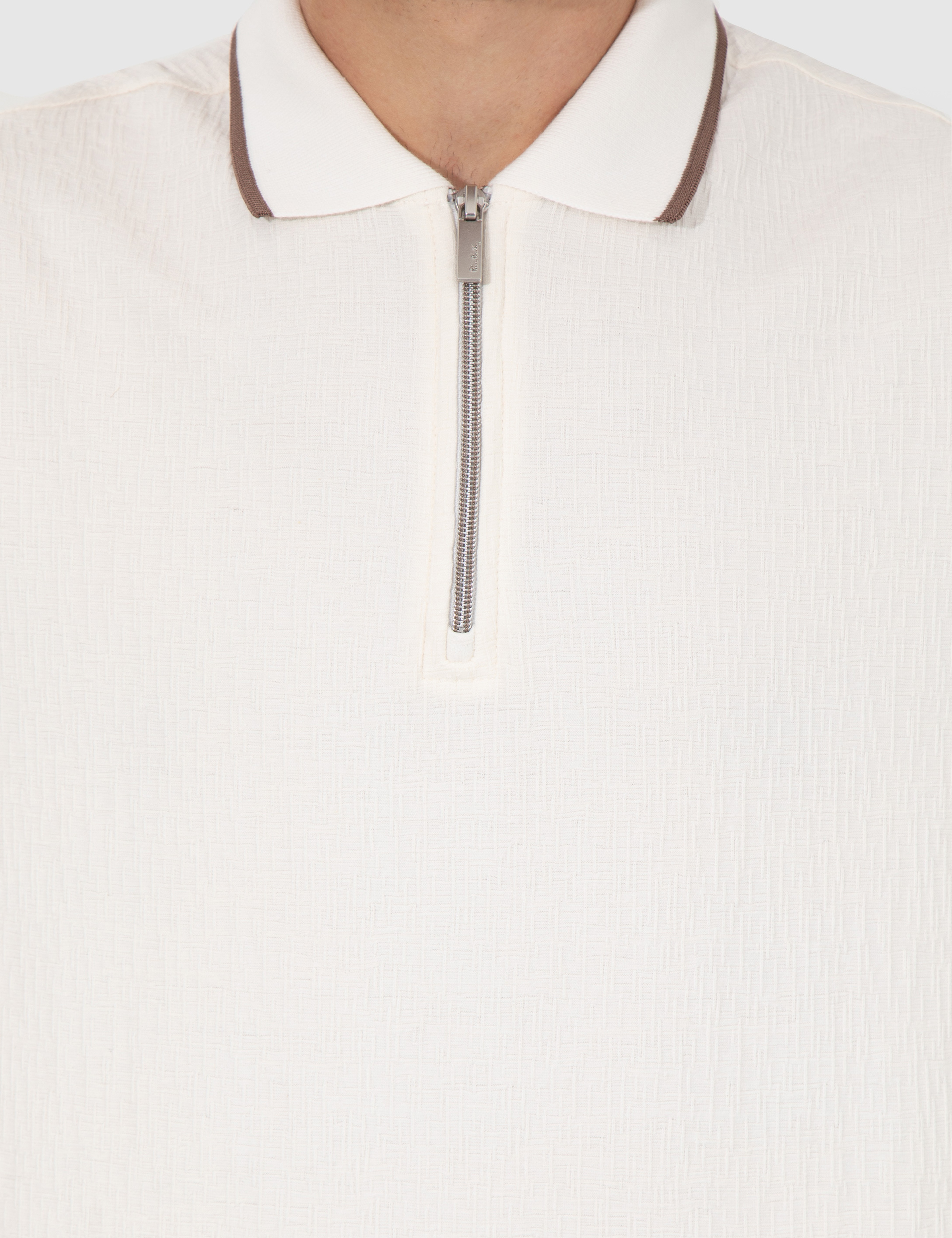 Ekru Slim Fit Tişört - Image 6
