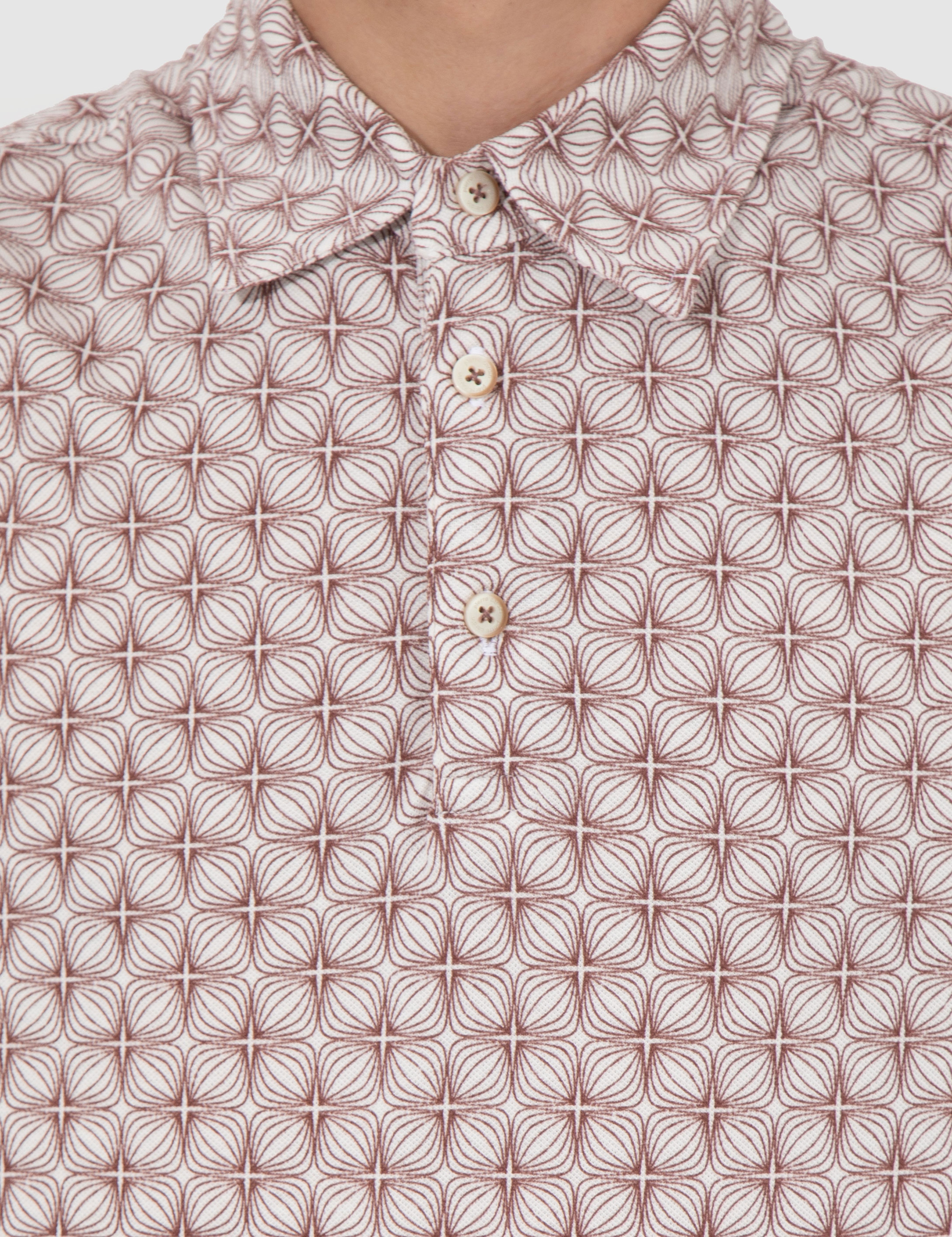 Açık Kahverengi Slim Fit Baskılı Polo Yaka Tişört - Image 6