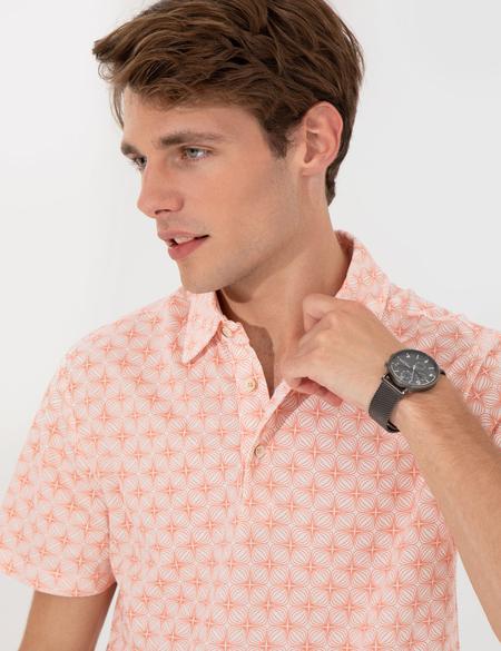 Somon Slim Fit Desenli Polo Yaka Tişört - 50242062034