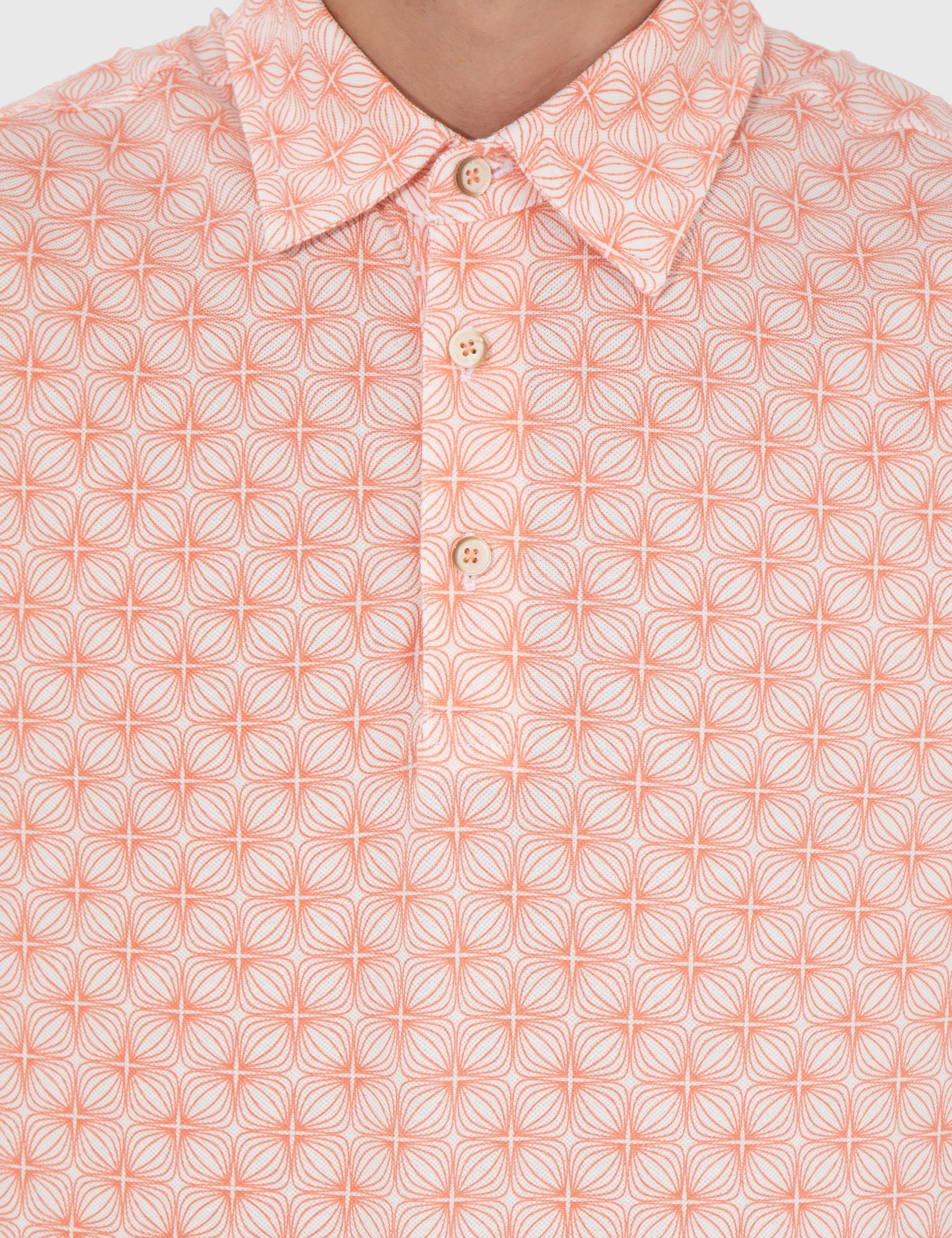 Somon Slim Fit Desenli Polo Yaka Tişört - Image 6