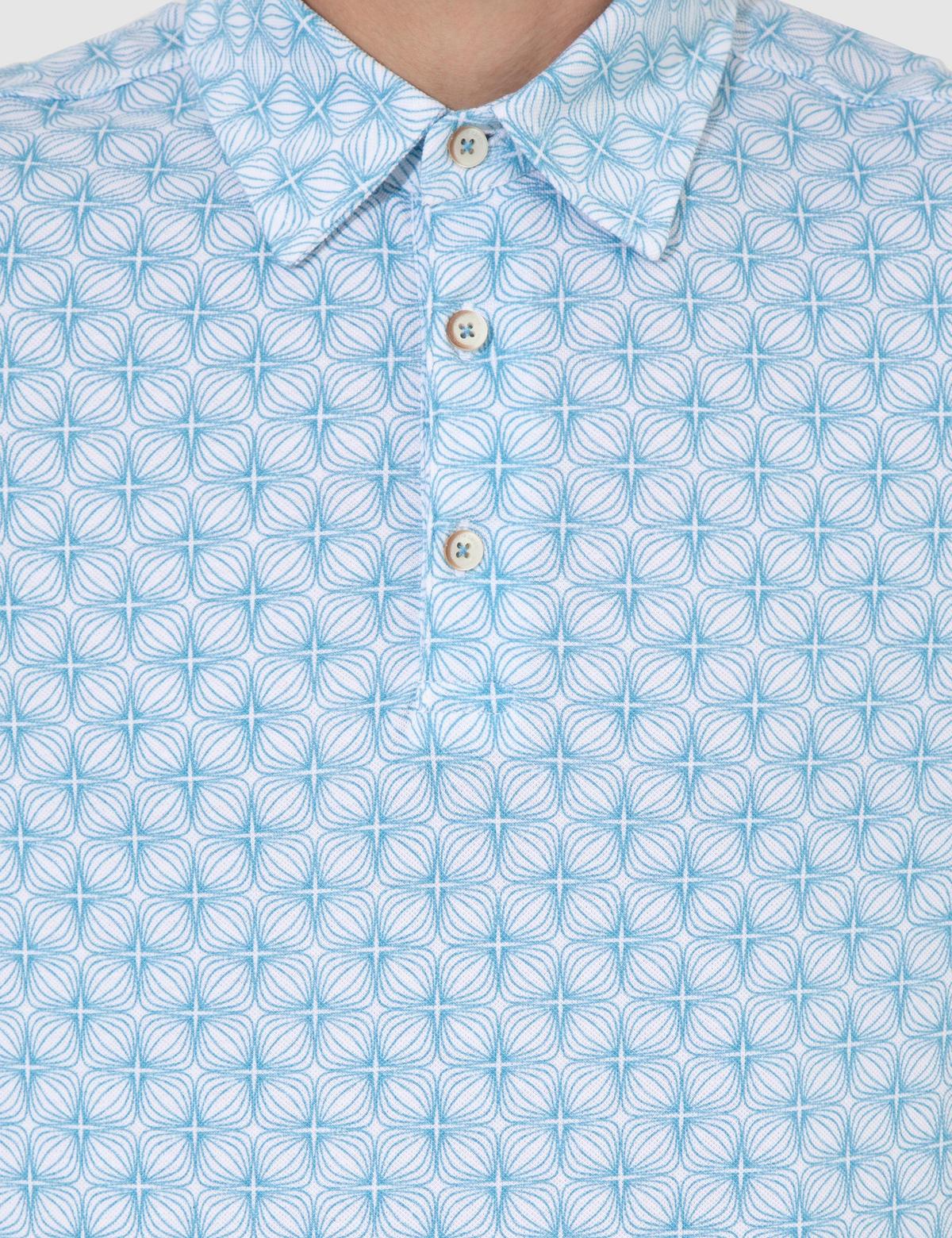 Mavi Slim Fit Desenli Polo Yaka Tişört - 50242062015