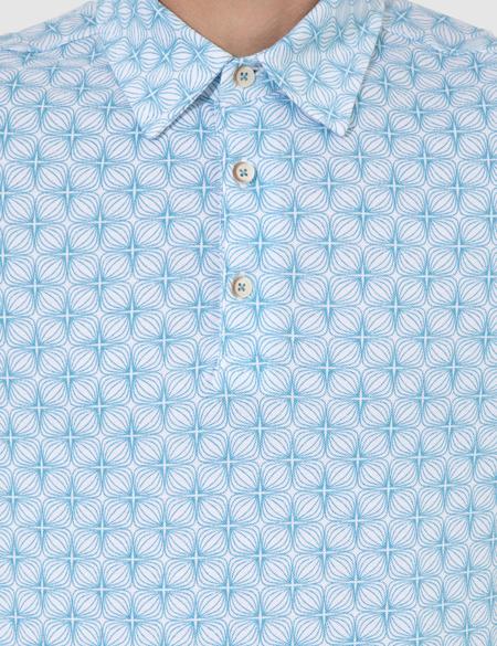 Mavi Slim Fit Desenli Polo Yaka Tişört - 50242062015