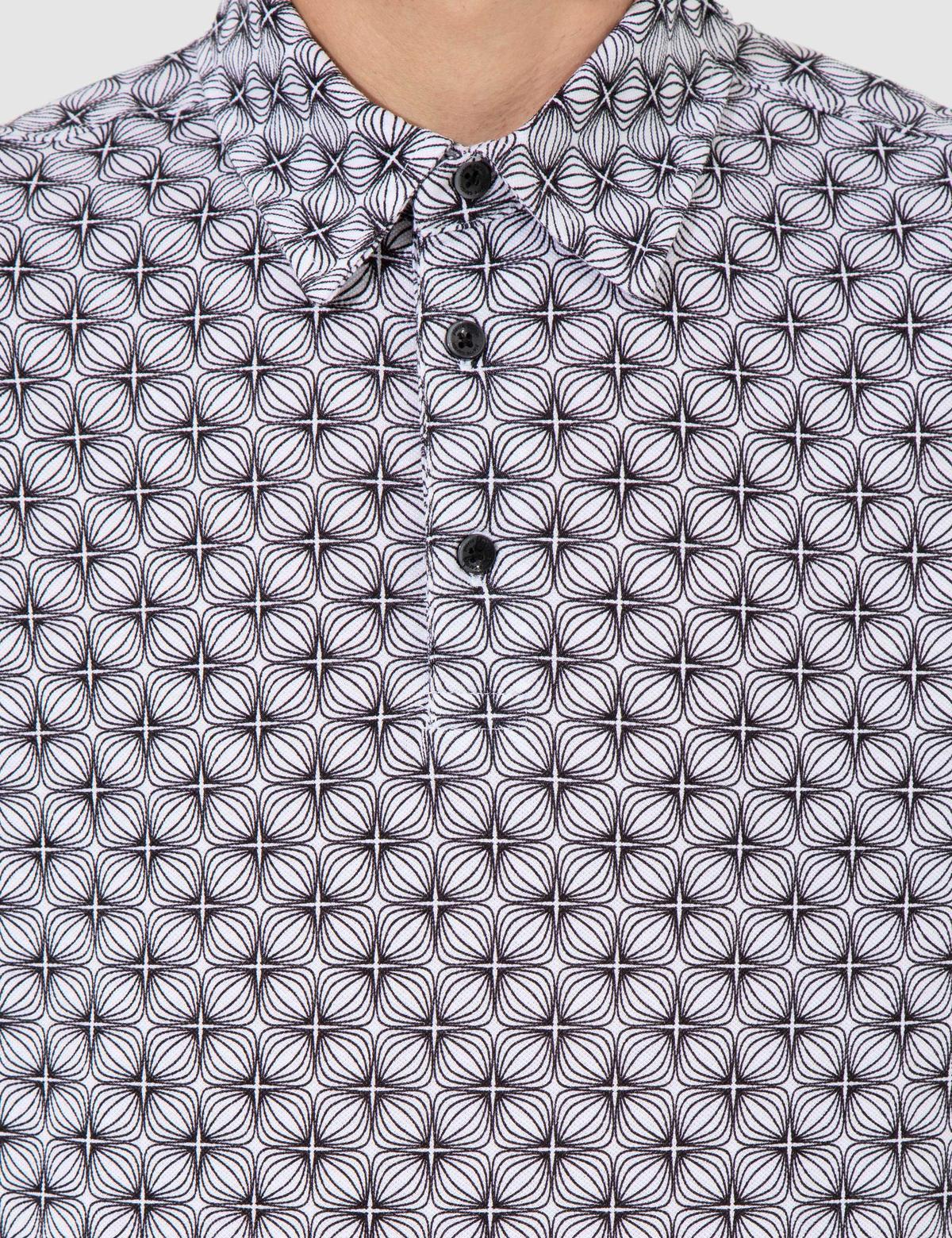 Siyah Slim Fit Desenli Polo Yaka Tişört - 50242062026