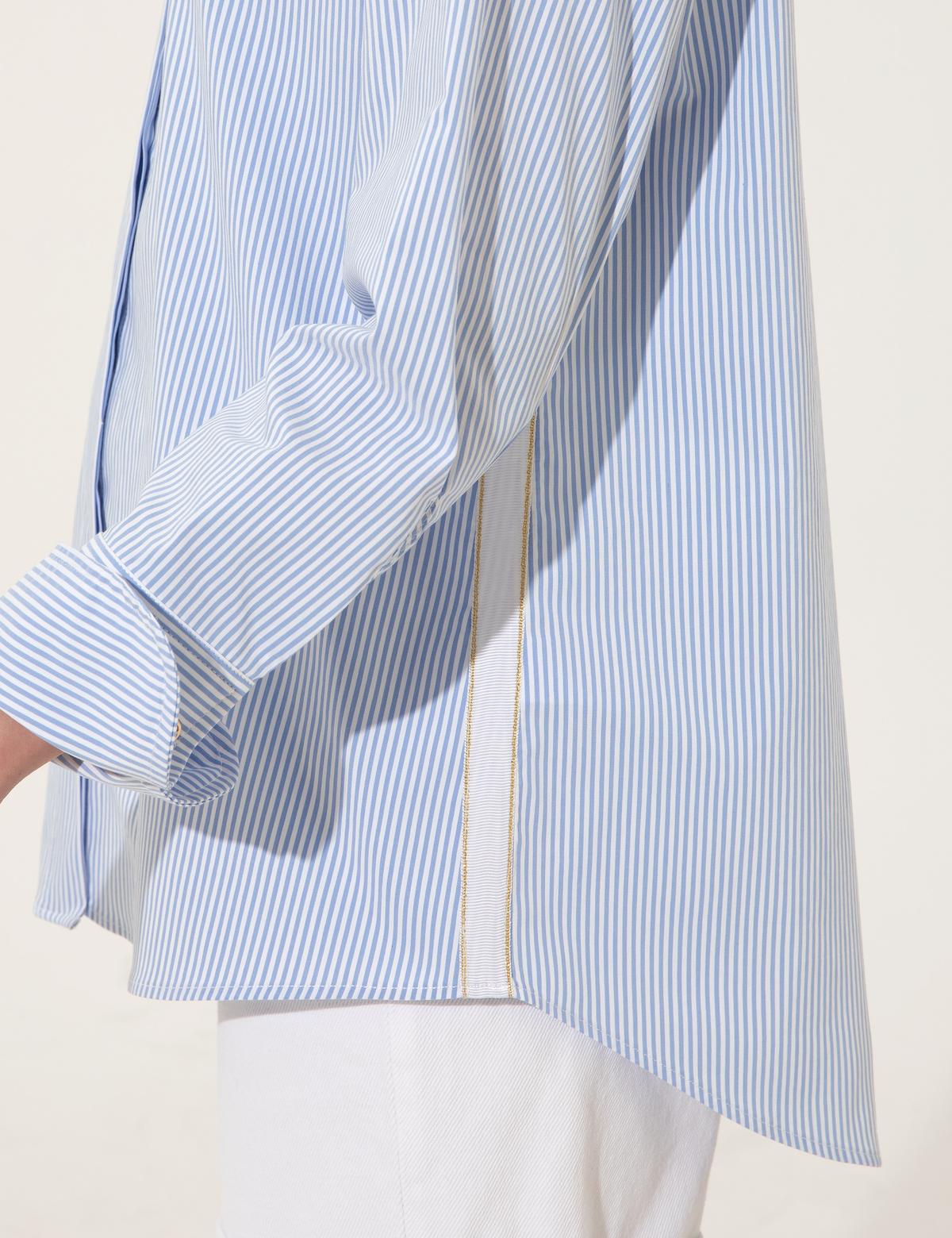 Mavi Oversize Uzun Kollu Gömlek - 50246387001