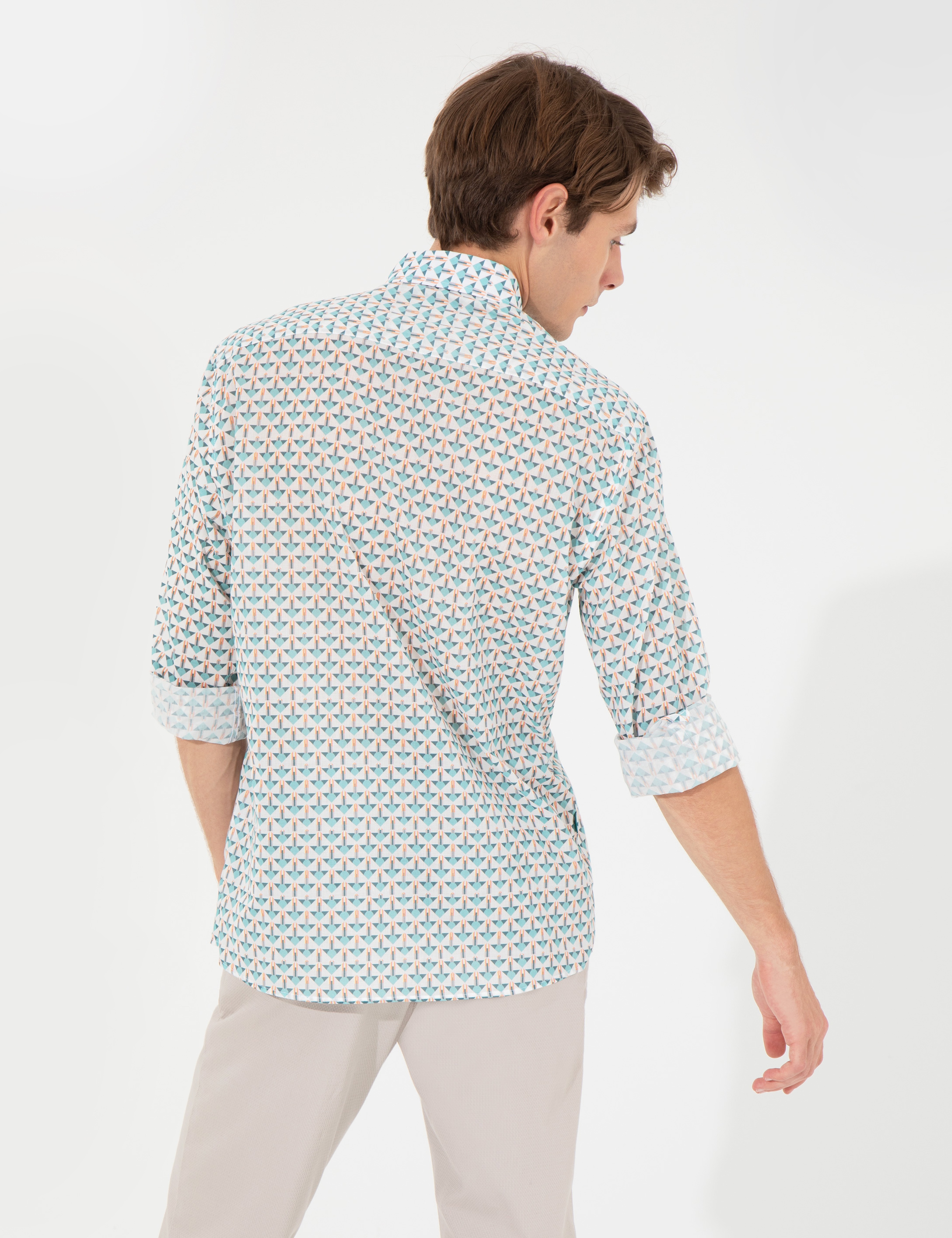 Zümrüt Slim Fit Uzun Kollu Gömlek - Image 5