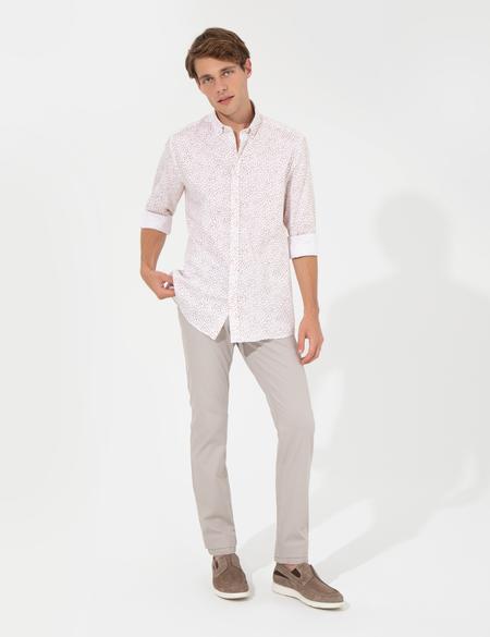 Açık Kahverengi Slim Fit Uzun Kollu Gömlek - 50248488003