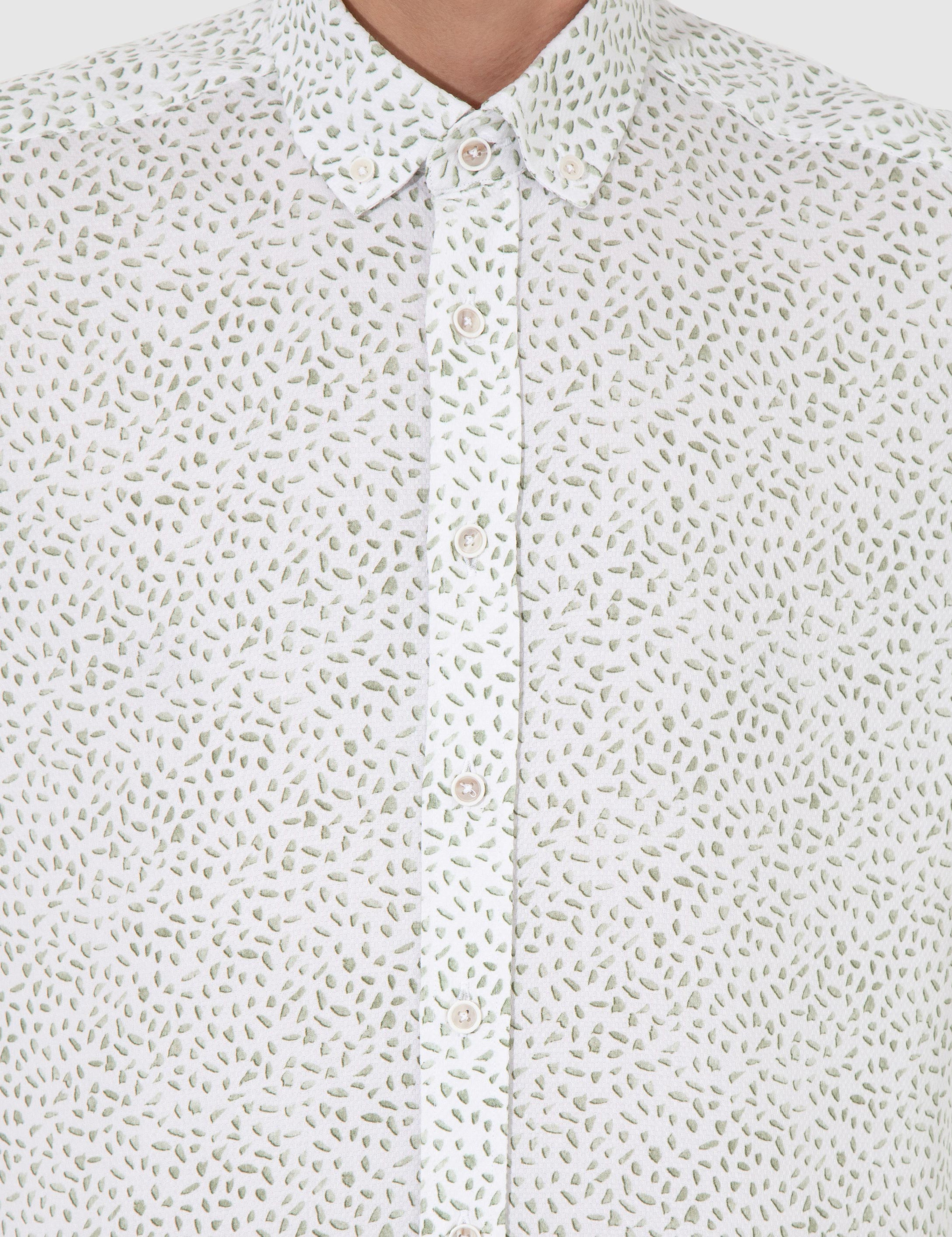 Yeşil Slim Fit Uzun Kollu Gömlek
