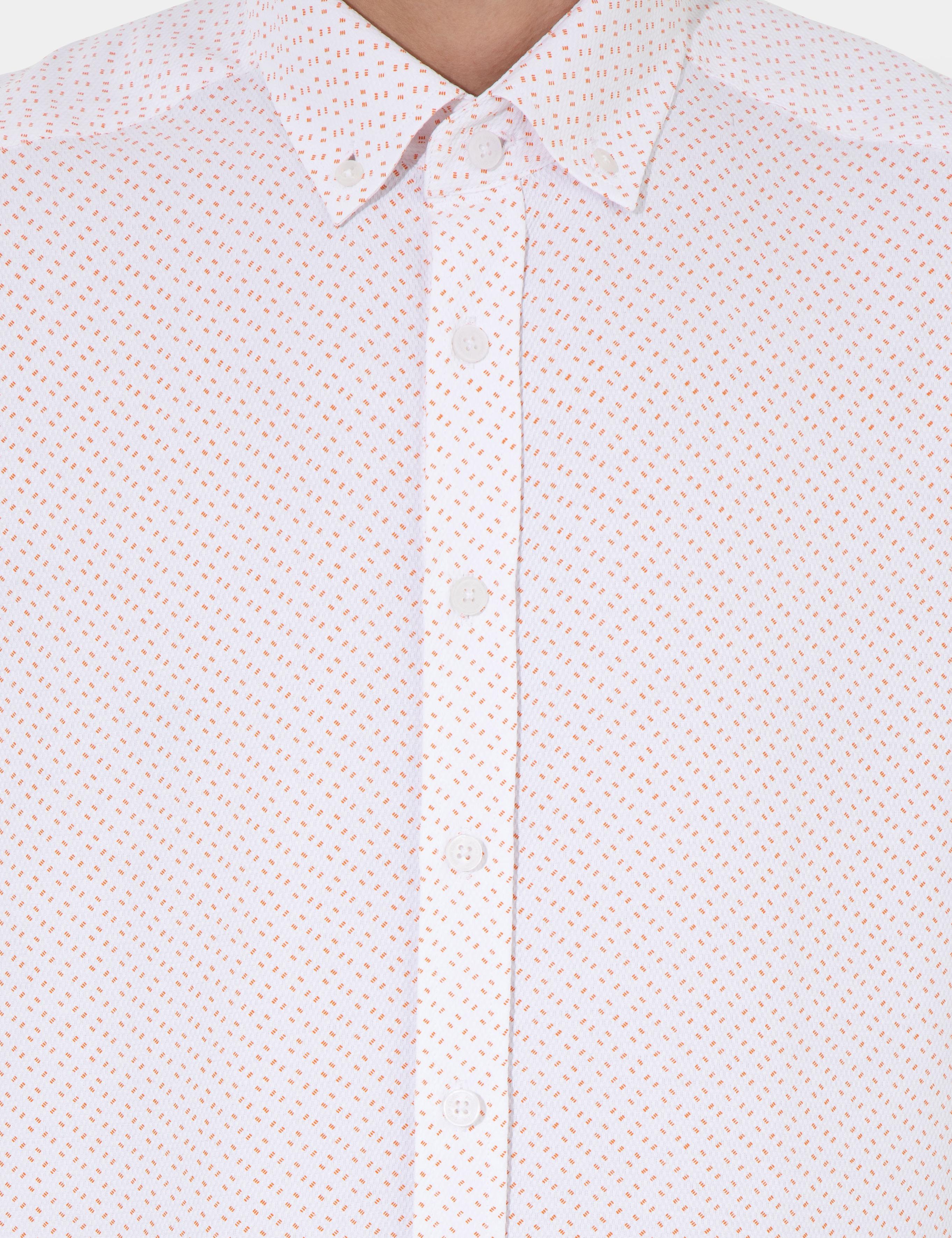 Turuncu Slim Fit Uzun Kollu Gömlek