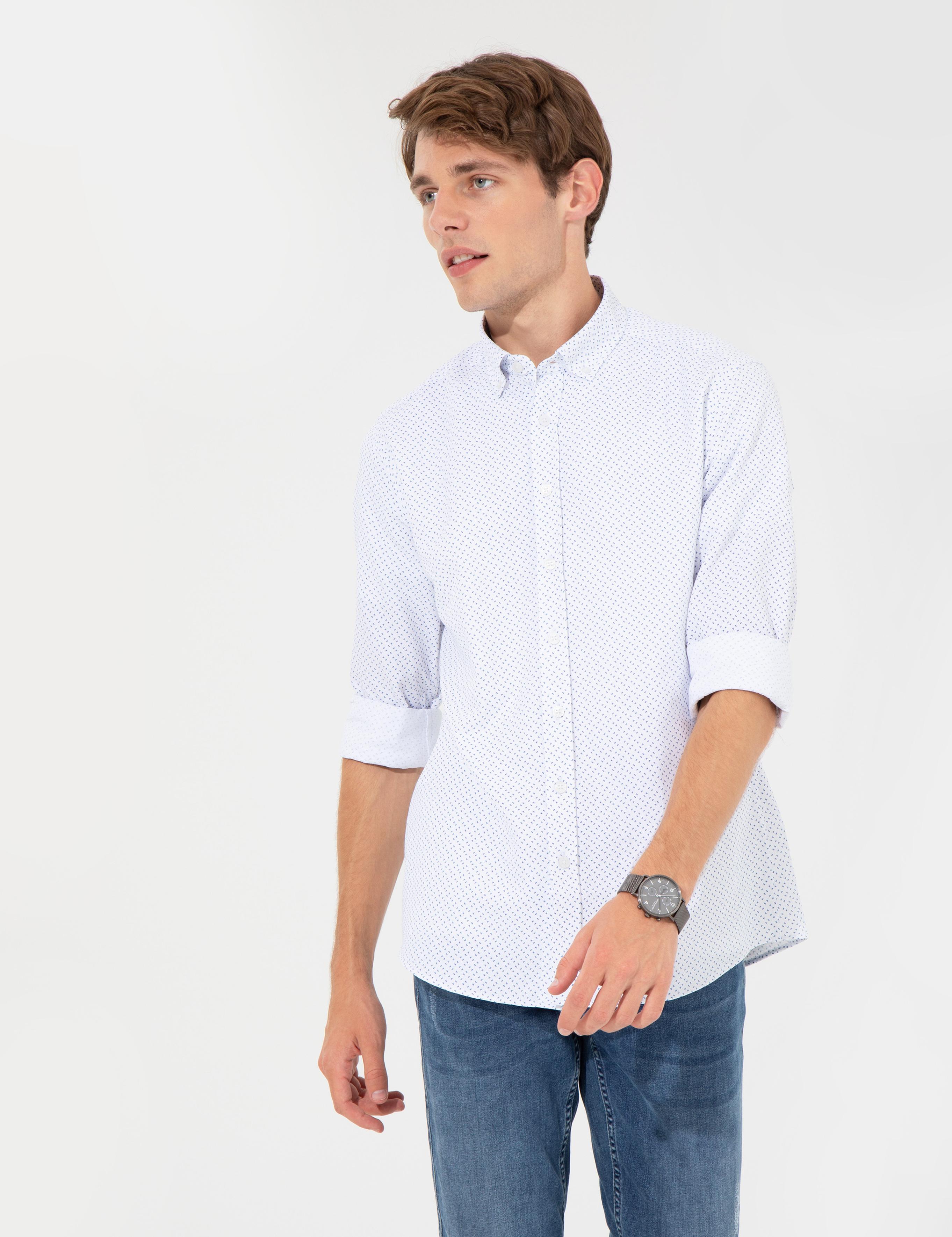 Saks Slim Fit Uzun Kollu Gömlek