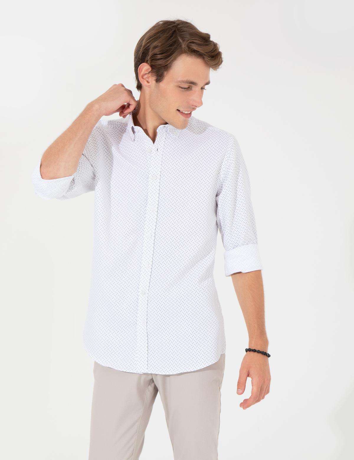 Siyah Slim Fit Uzun Kollu Gömlek - 50249669026