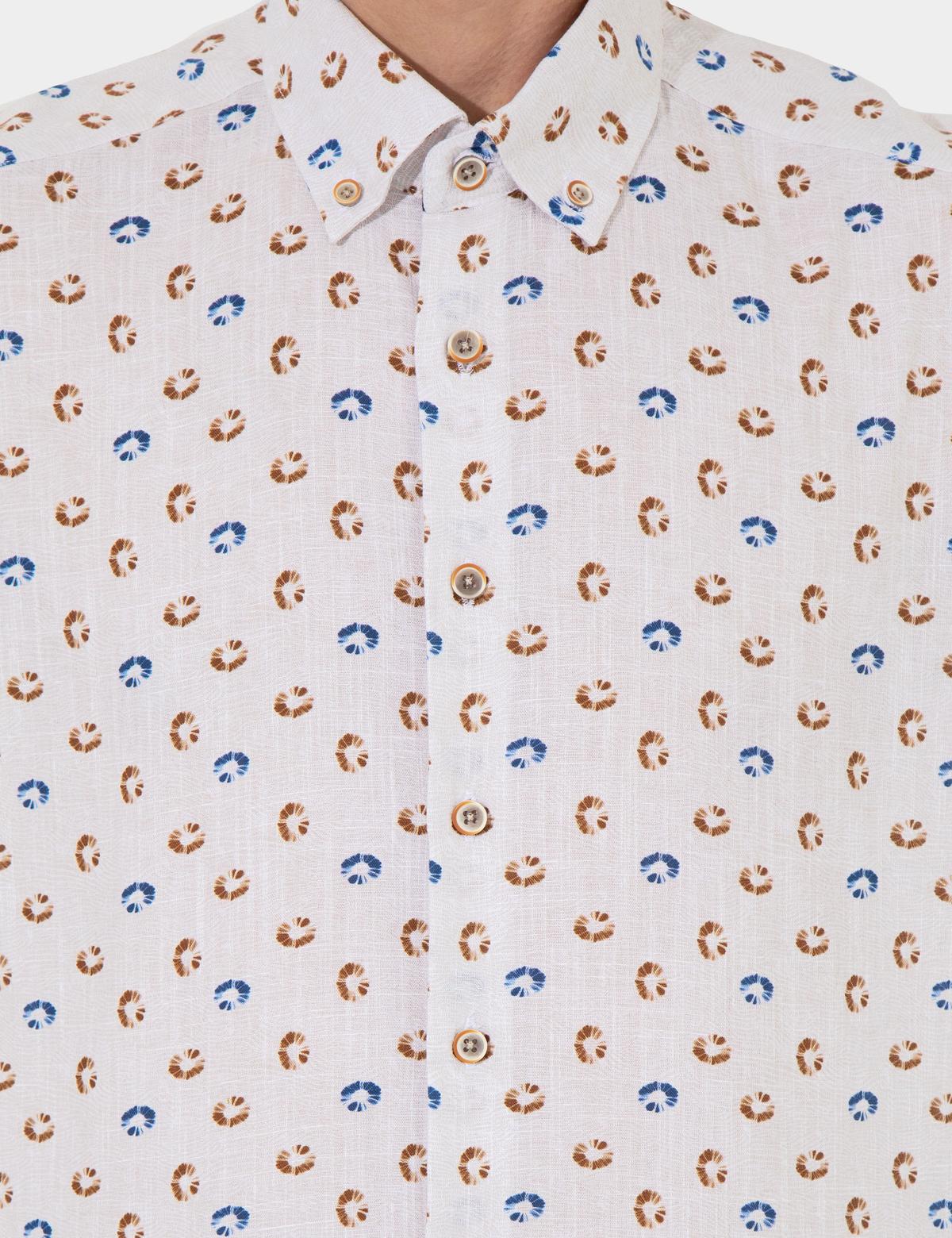 Bej Slim Fit Uzun Kollu Gömlek - 50249767001