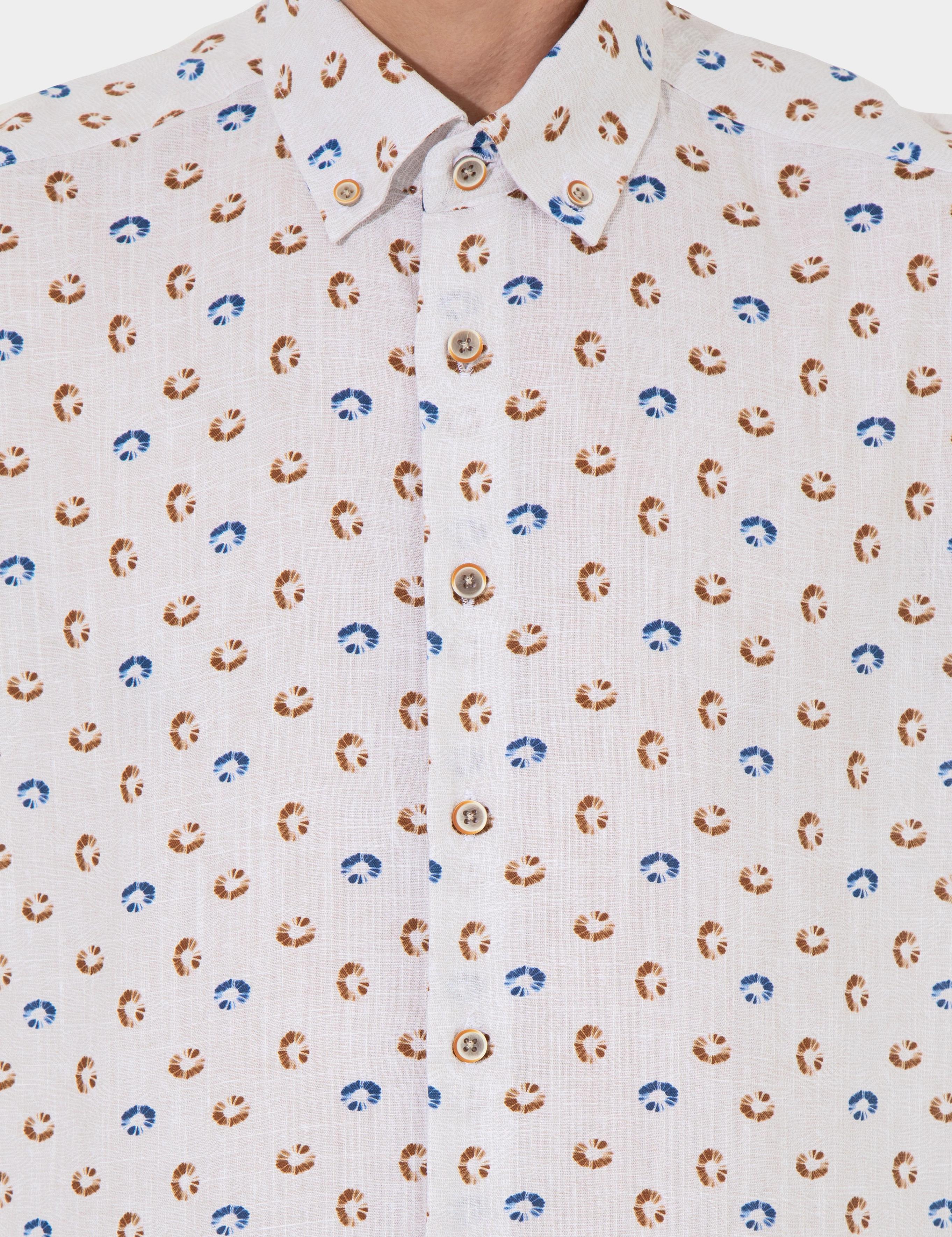 Bej Slim Fit Uzun Kollu Gömlek