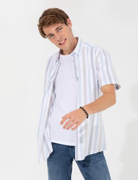 Gri Regular Fit Kısa Kollu Gömlek - 50249668007