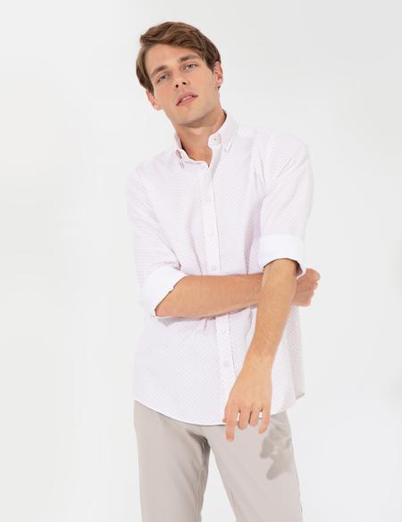 Turuncu Slim Fit Uzun Kollu Gömlek - 50249669005