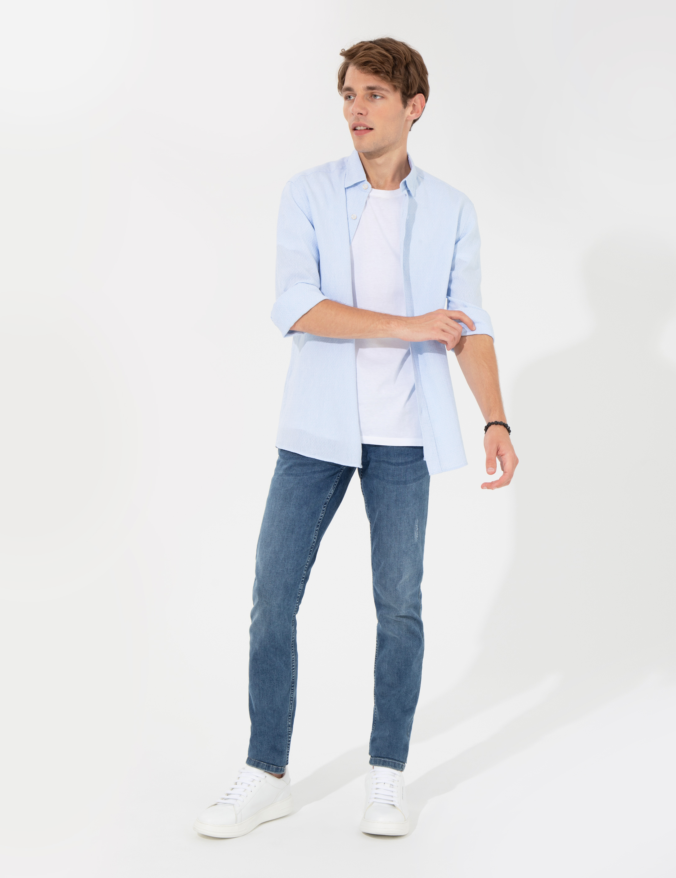 Açık Mavi Regular Fit Uzun Kollu Gömlek