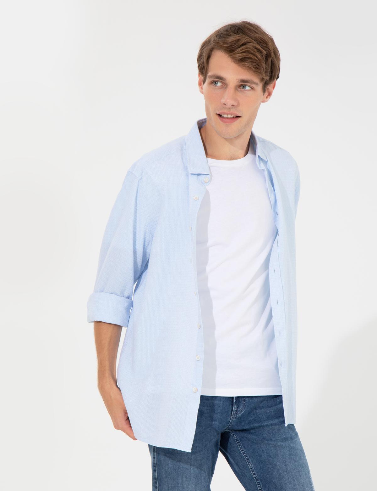 Açık Mavi Regular Fit Uzun Kollu Gömlek - 50249718001