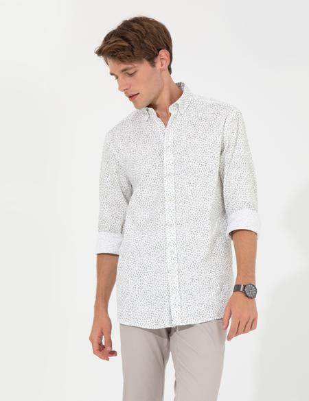 Yeşil Slim Fit Uzun Kollu Gömlek - 50248488044