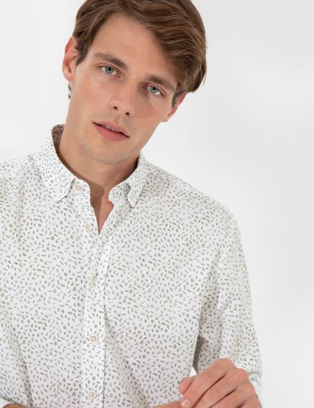 Yeşil Slim Fit Uzun Kollu Gömlek - 50248488044