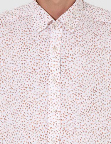 Açık Kahverengi Slim Fit Uzun Kollu Gömlek