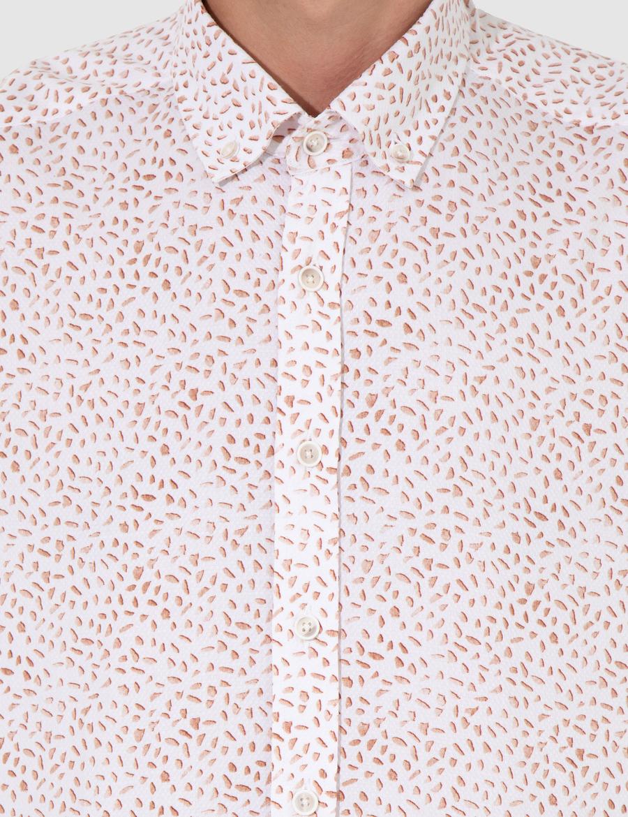 Açık Kahverengi Slim Fit Uzun Kollu Gömlek